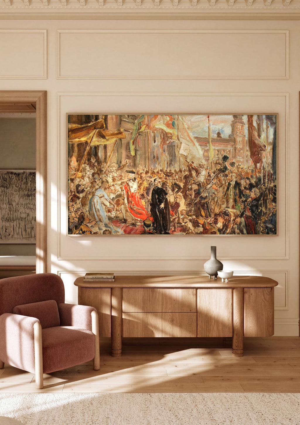 Quadro Decorativo Cena Histórica - Jan Matejko em ambiente decorado