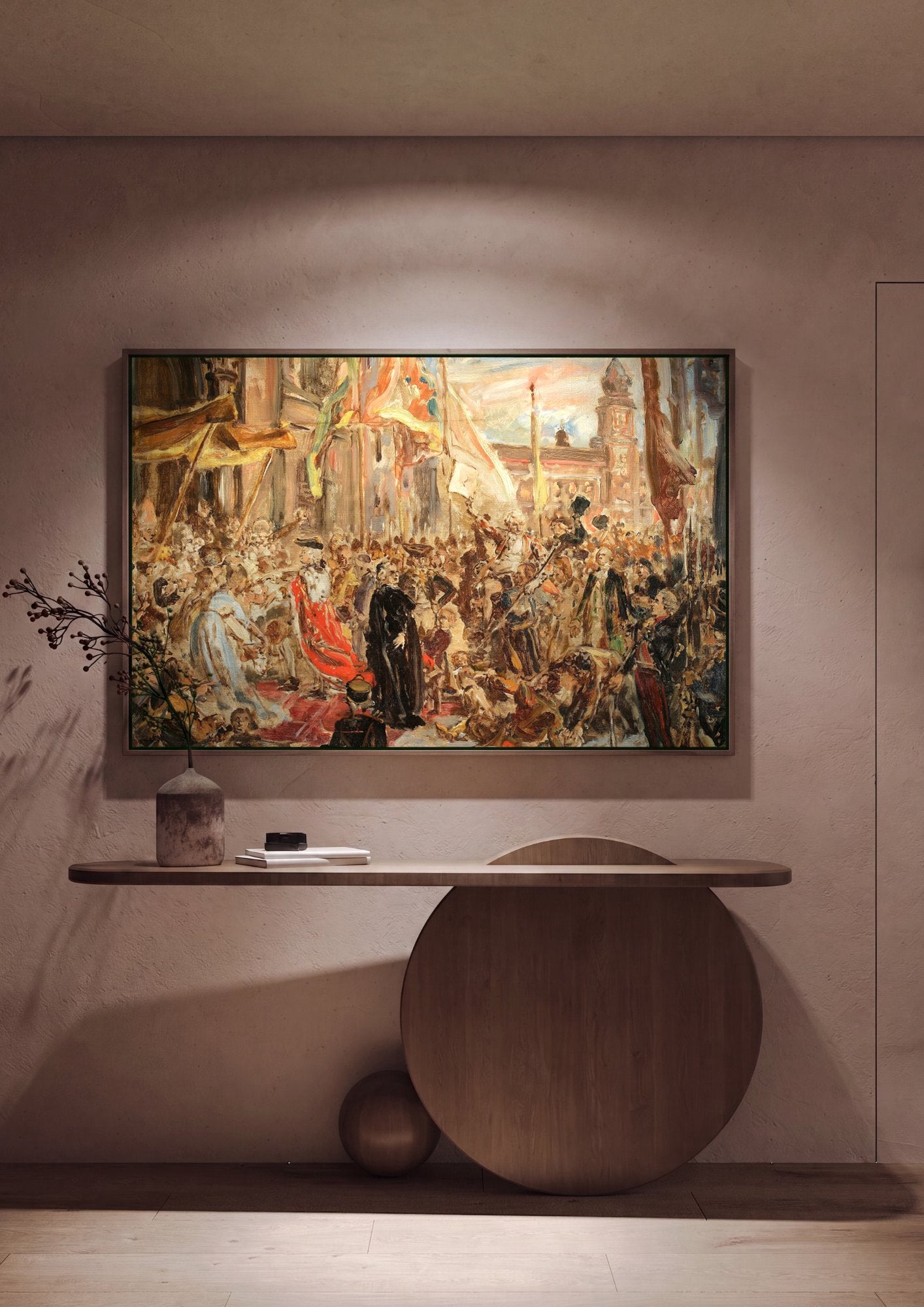 Quadro Decorativo Cena Histórica - Jan Matejko em ambiente decorado