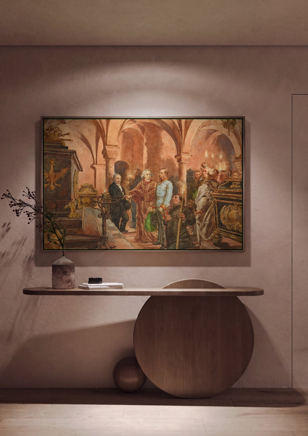 Quadro Decorativo Cena Histórica - Jan Matejko em ambiente decorado