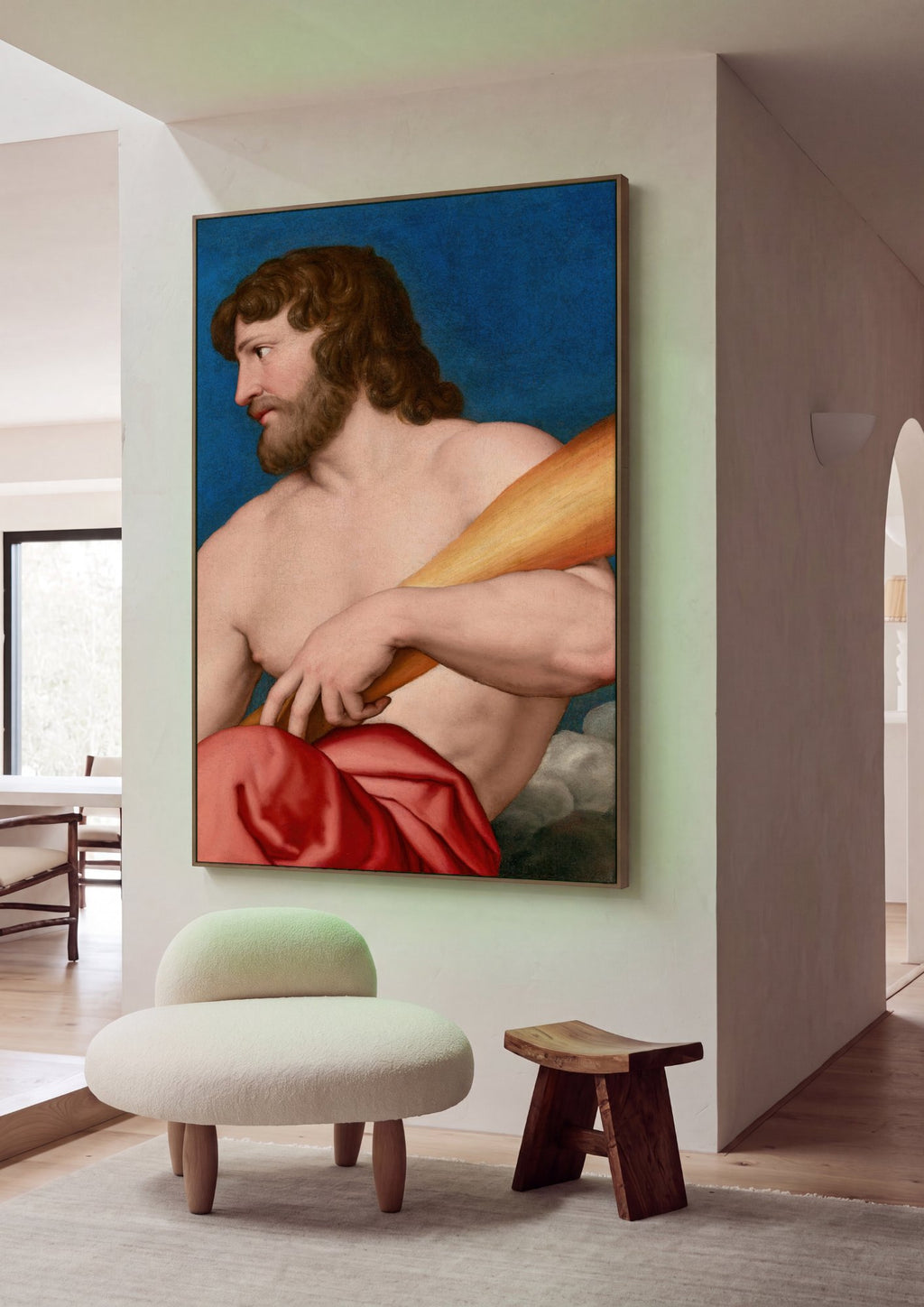 Quadro Decorativo Homem com Manto Vermelho - Sassoferrato em ambiente decorado