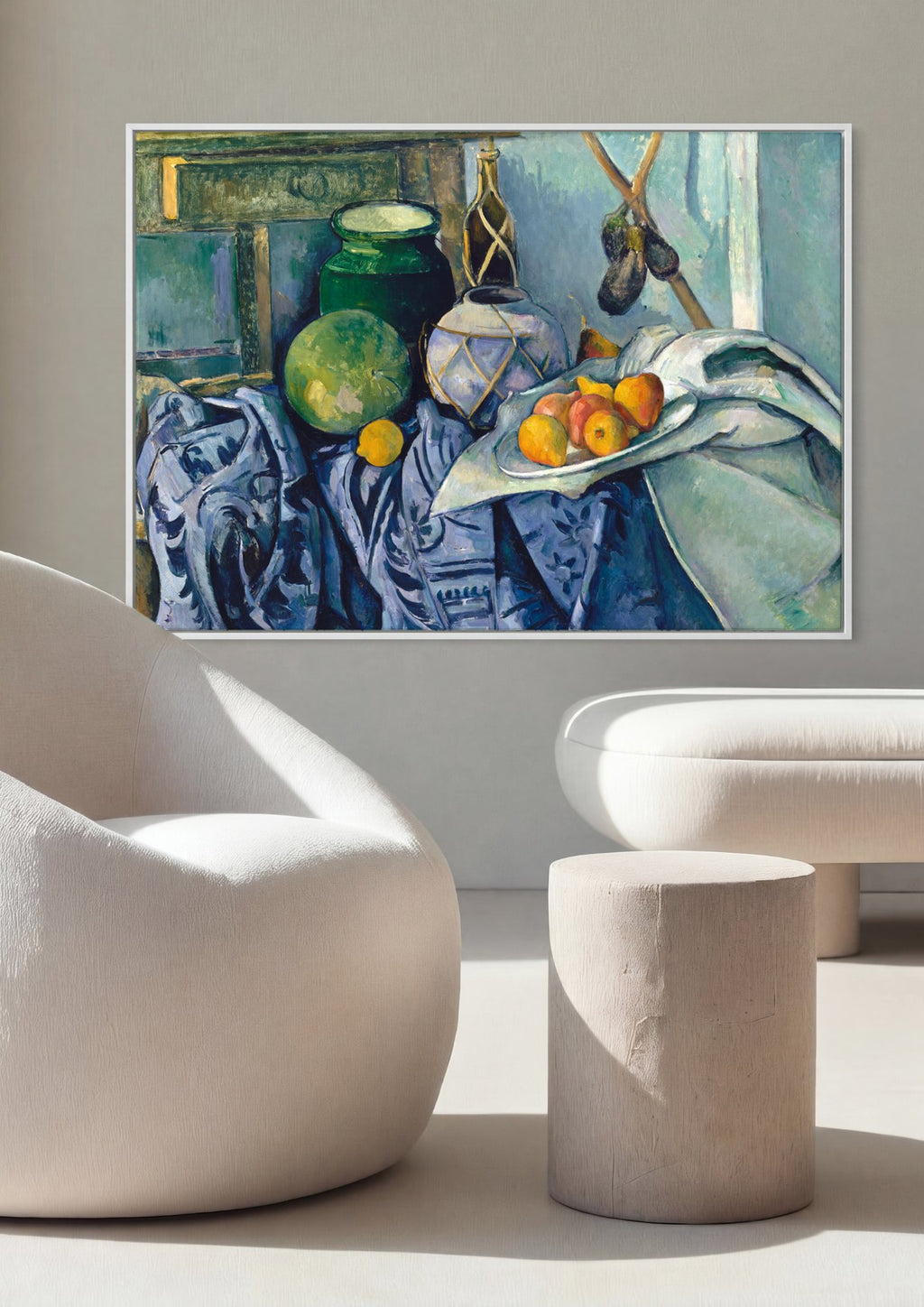 Quadro Decorativo Natureza-Morta com Melancia - Paul Cézanne em ambiente decorado