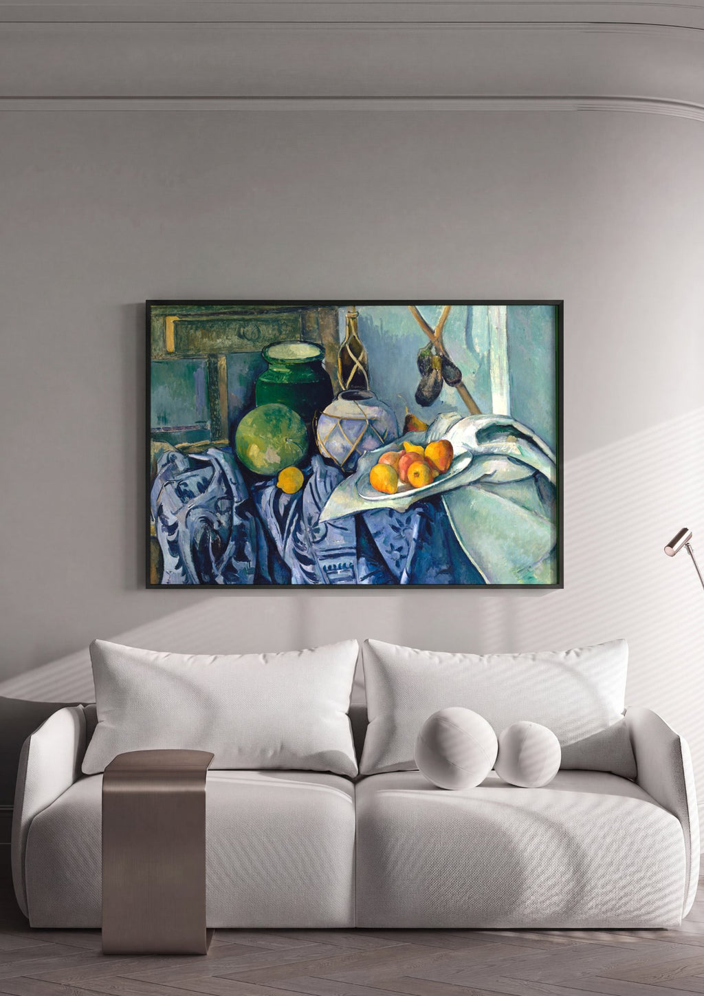 Quadro Decorativo Natureza-Morta com Melancia - Paul Cézanne em ambiente decorado
