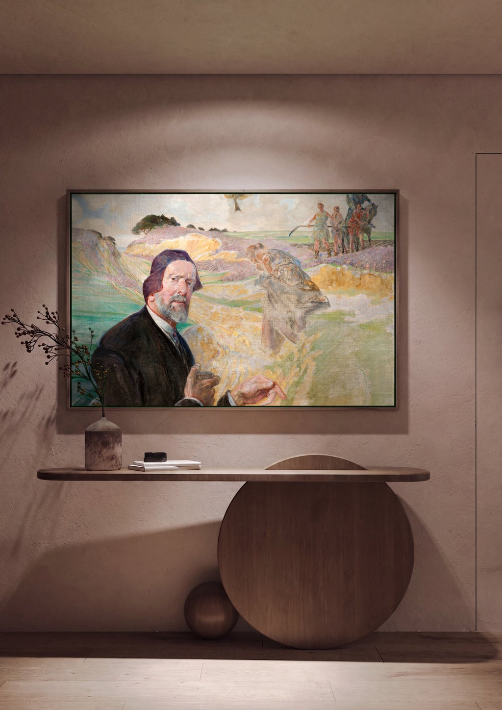 Quadro Decorativo Autorretrato com Eumenides - Jacek Malczewski em ambiente decorado