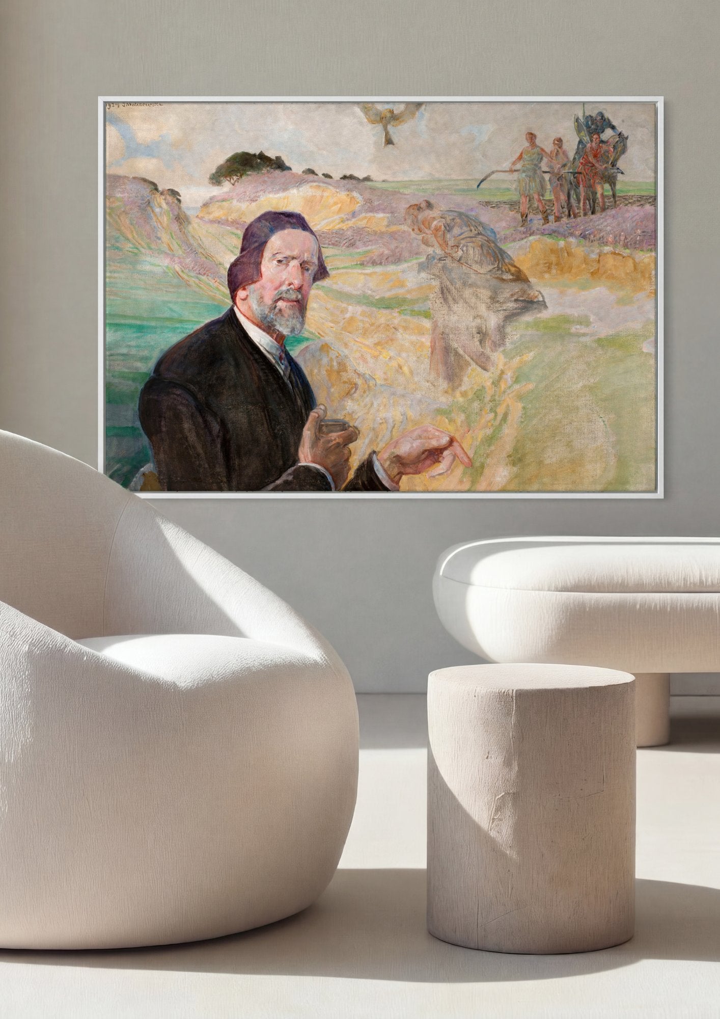 Quadro Decorativo Autorretrato com Eumenides - Jacek Malczewski em ambiente decorado