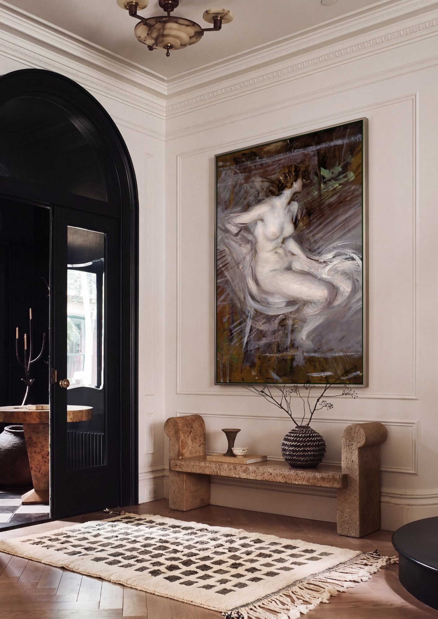 Quadro Decorativo Nu Feminino em Movimento - Giovanni Boldini em ambiente decorado