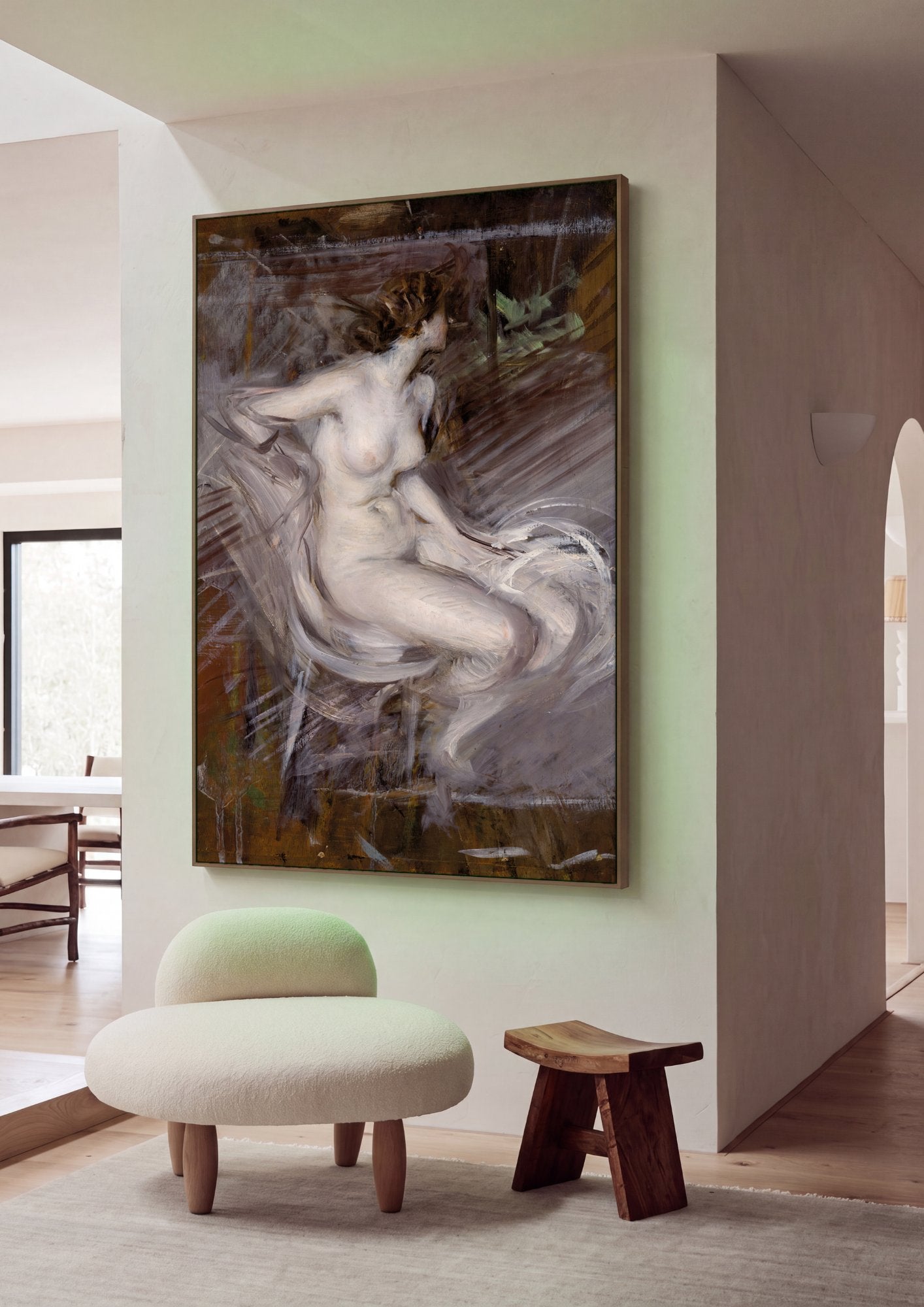 Quadro Decorativo Nu Feminino em Movimento - Giovanni Boldini em ambiente decorado