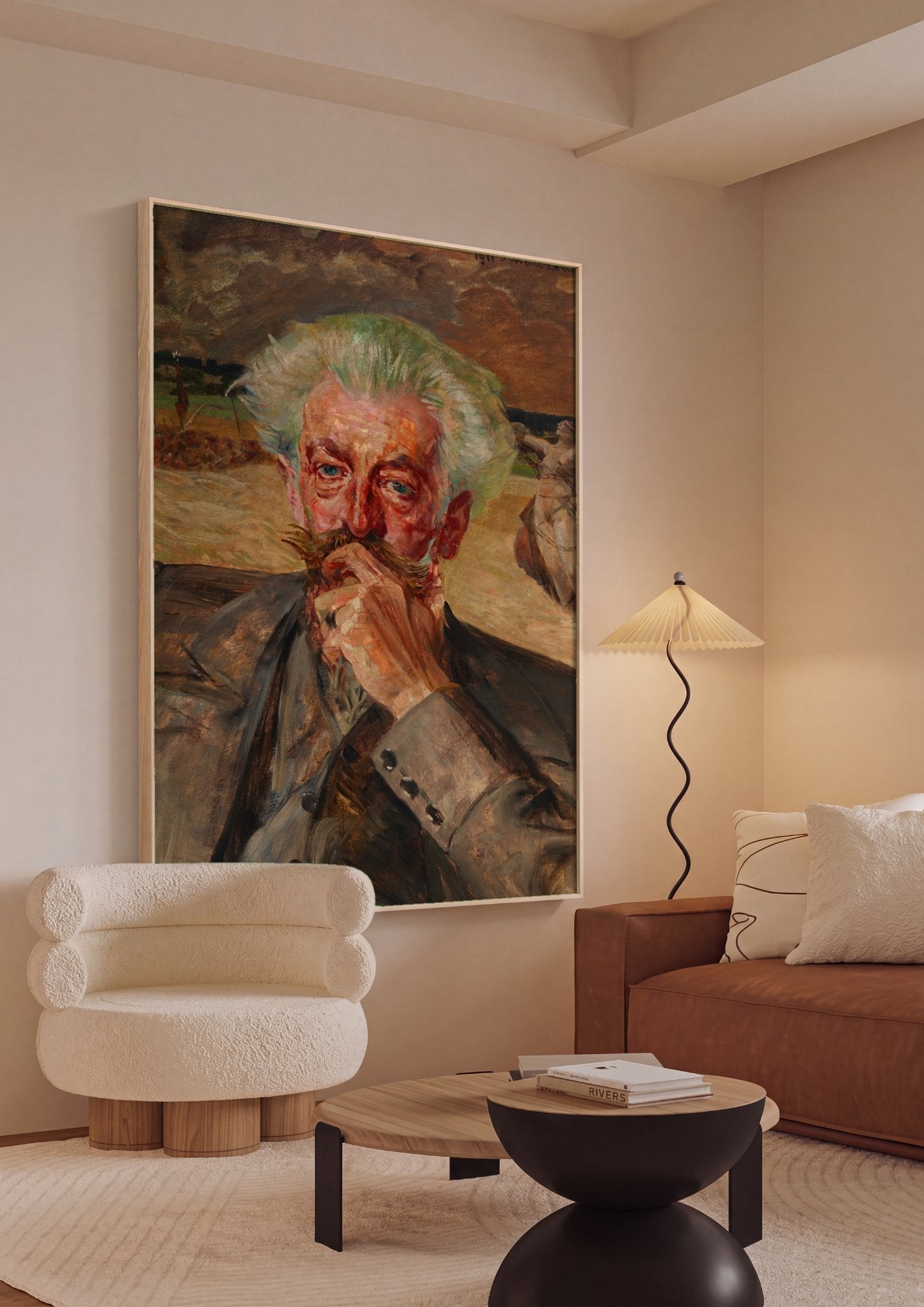 Quadro Decorativo Autorretrato com Eumenides - Jacek Malczewski em ambiente decorado