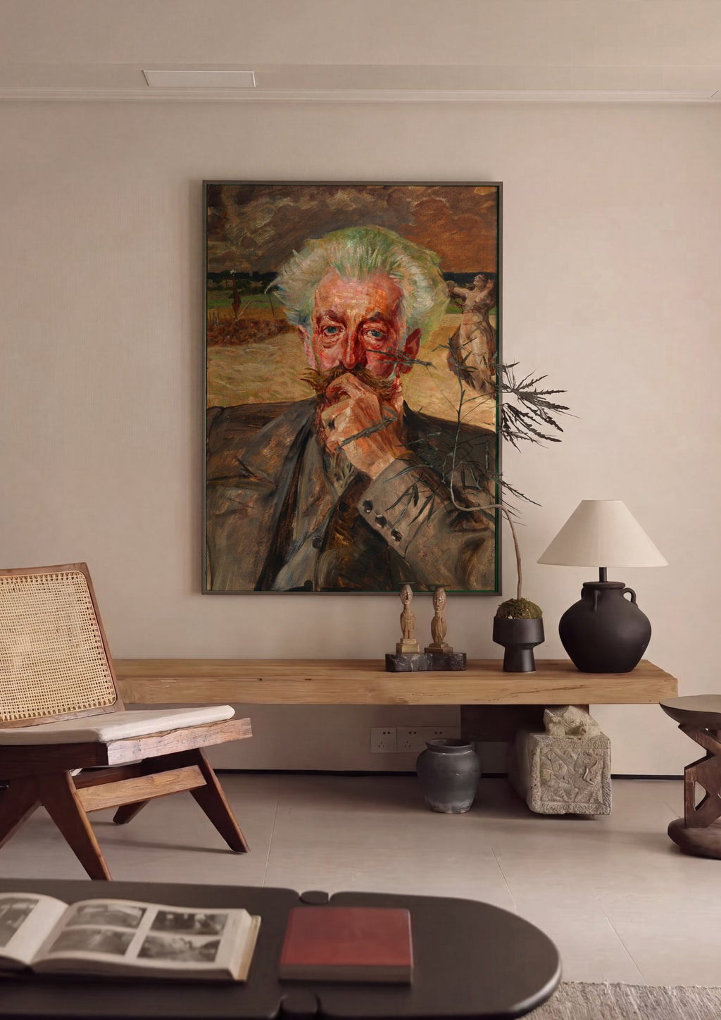 Quadro Decorativo Autorretrato com Eumenides - Jacek Malczewski em ambiente decorado
