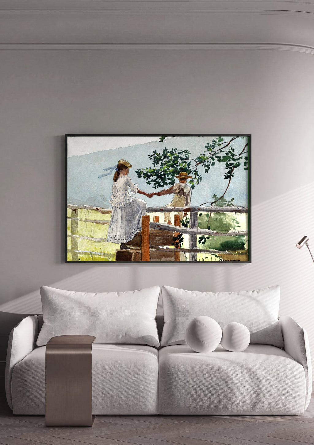 Quadro Decorativo A Cerca - Winslow Homer em ambiente decorado