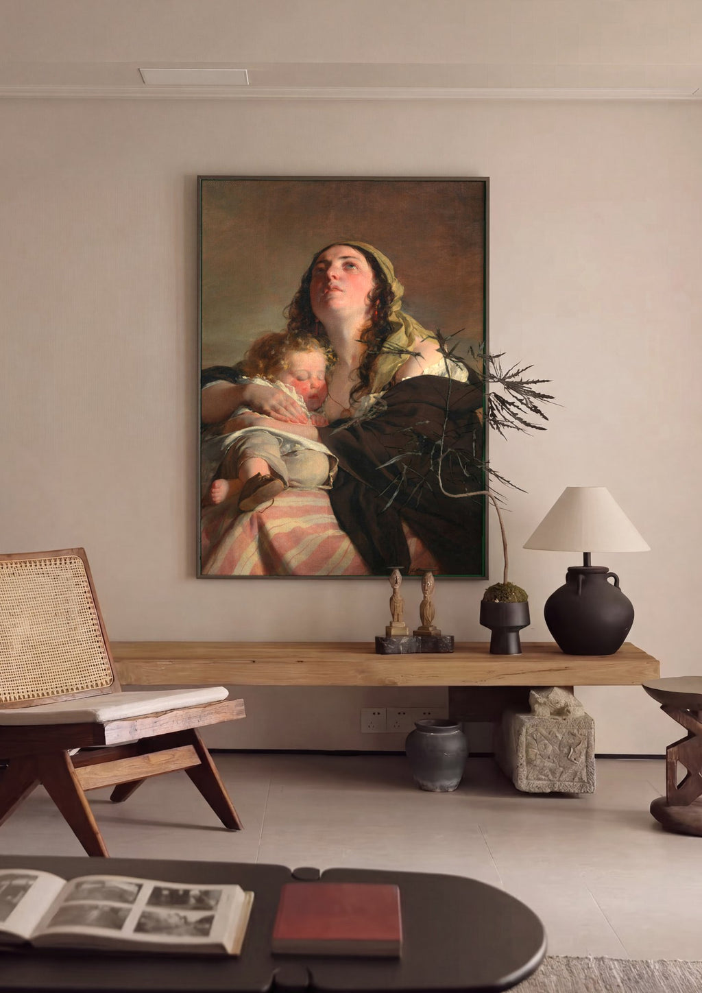 Quadro Decorativo Mãe e Filho - F. von Amerling em ambiente decorado