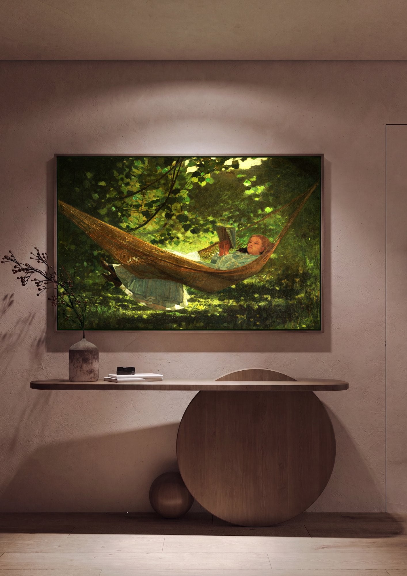 Quadro Decorativo A Rede - Winslow Homer em ambiente decorado