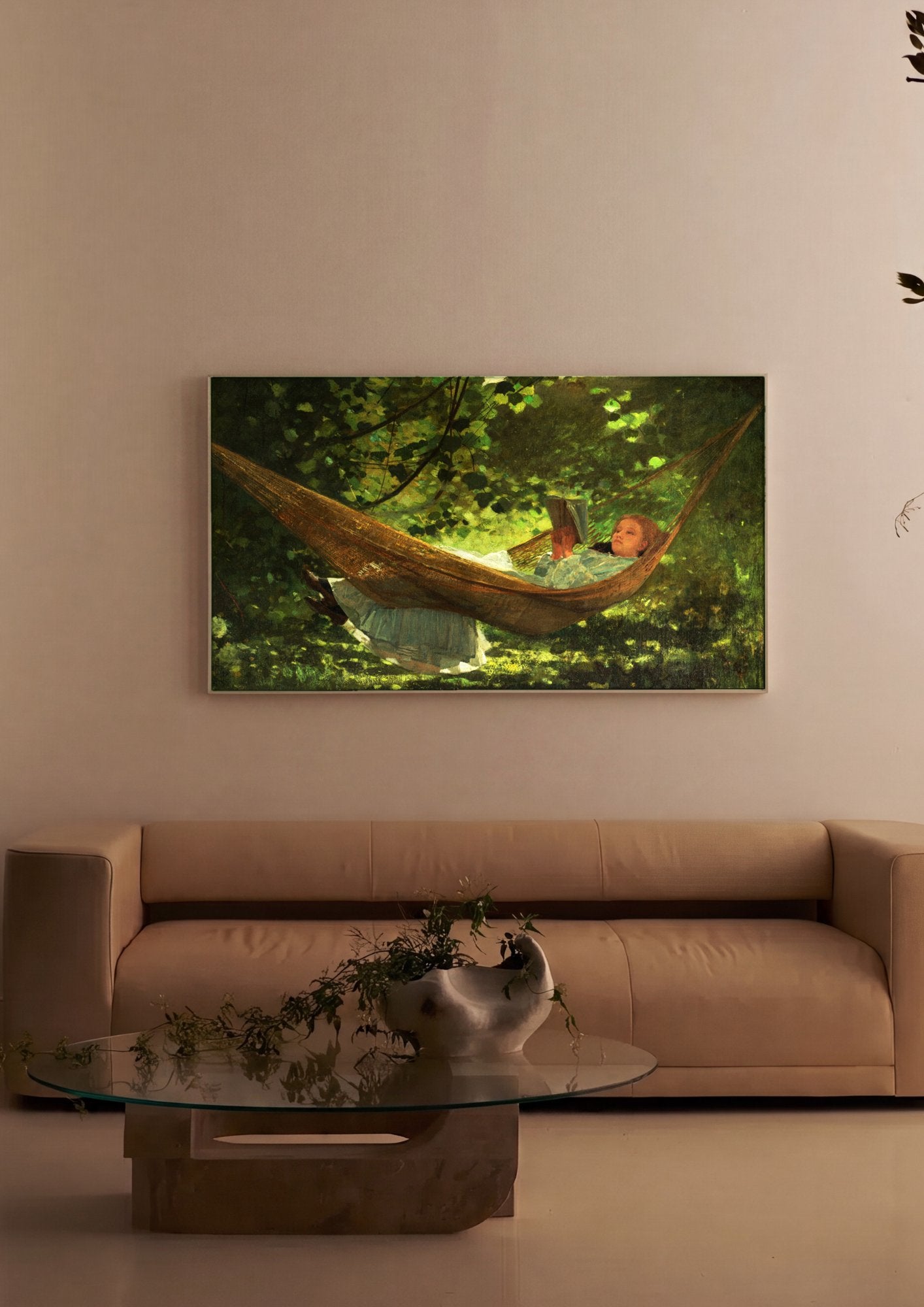 Quadro Decorativo A Rede - Winslow Homer em ambiente decorado