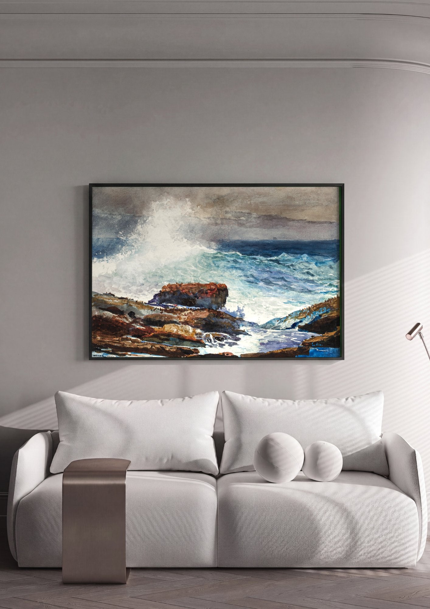Quadro Decorativo A Onda - Winslow Homer em ambiente decorado