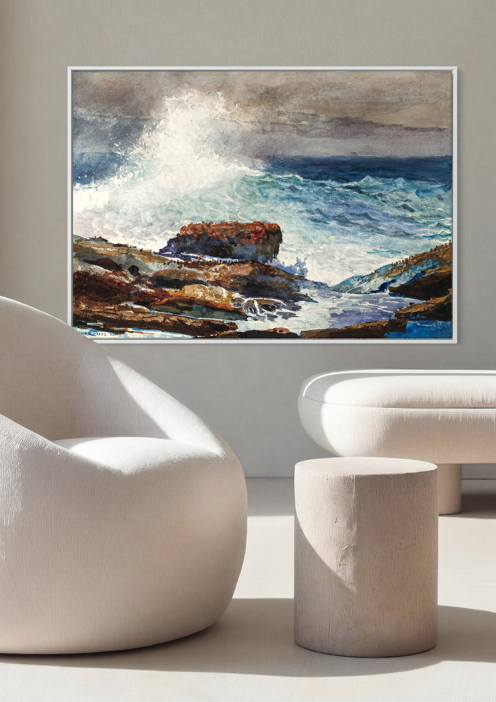 Quadro Decorativo A Onda - Winslow Homer em ambiente decorado