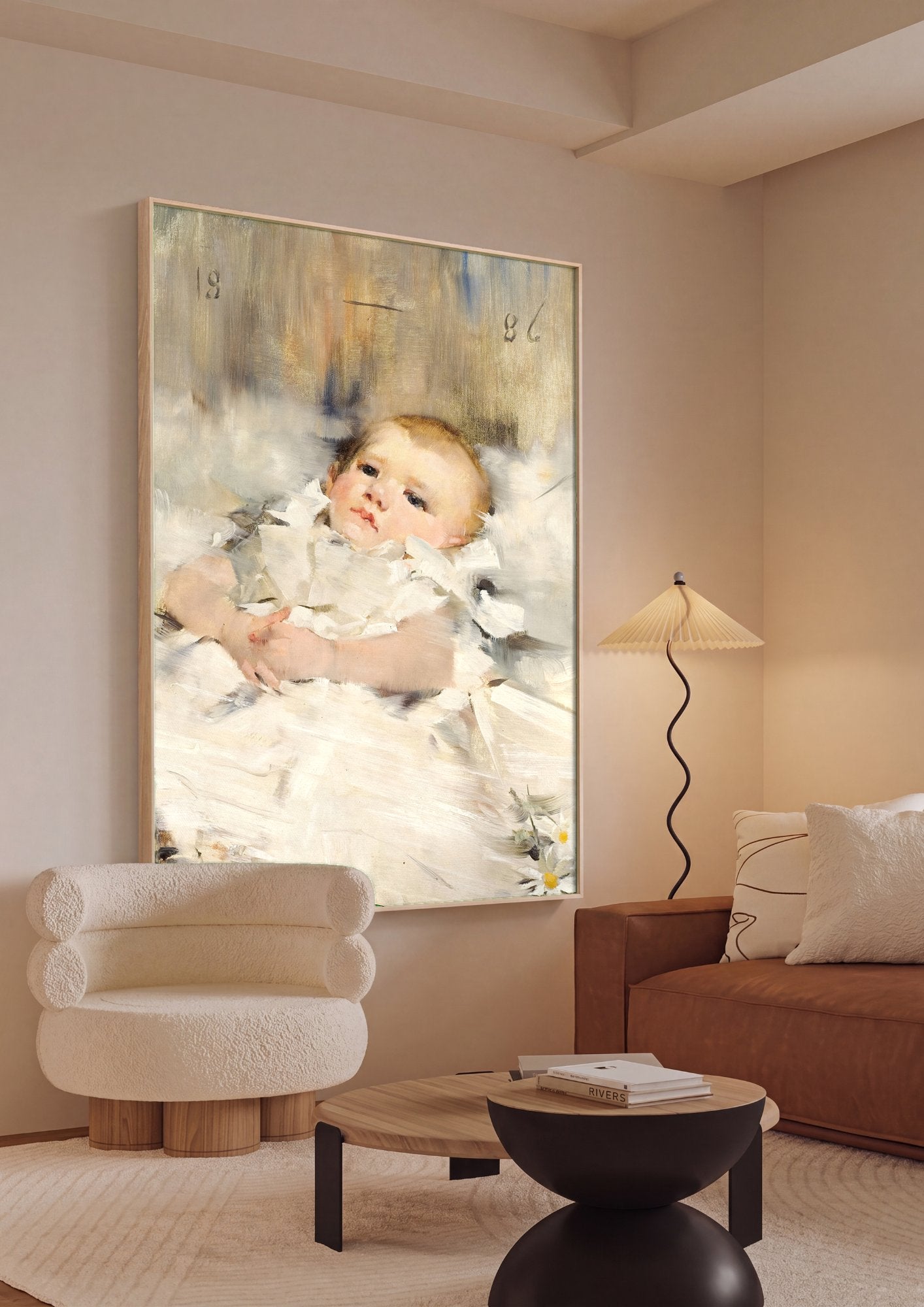 Quadro Decorativo Retrato de Bebê - James Jebusa Shannon em ambiente decorado