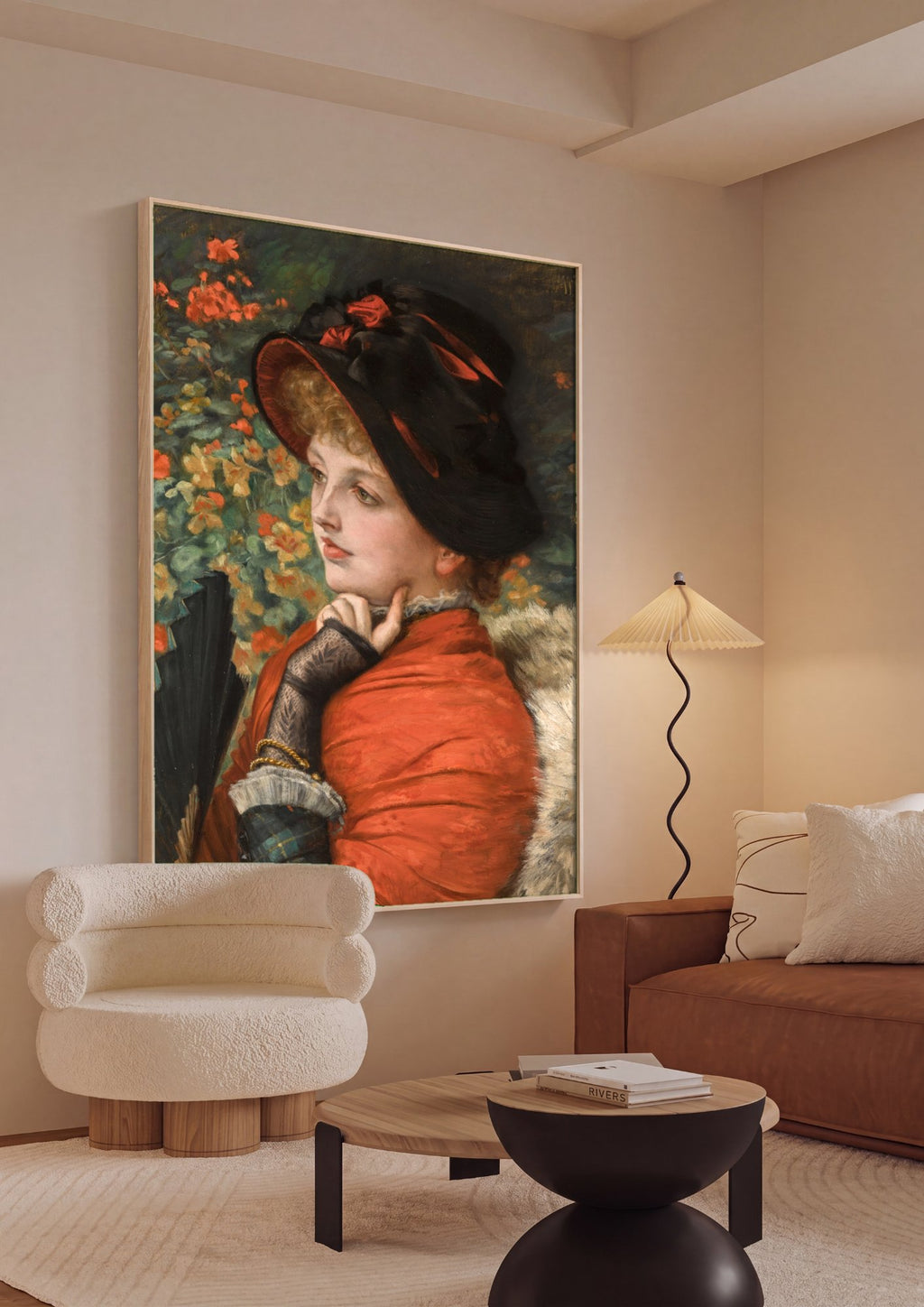 Quadro Decorativo A Dama do Leque - James Tissot em ambiente decorado
