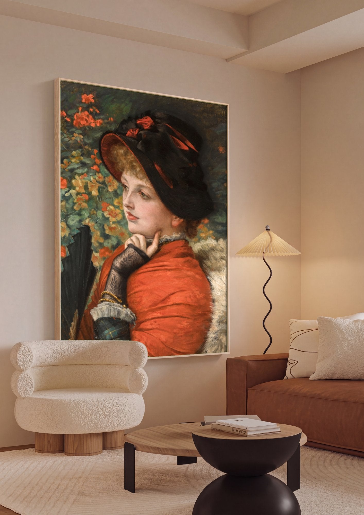 Quadro Decorativo A Dama do Leque - James Tissot em ambiente decorado