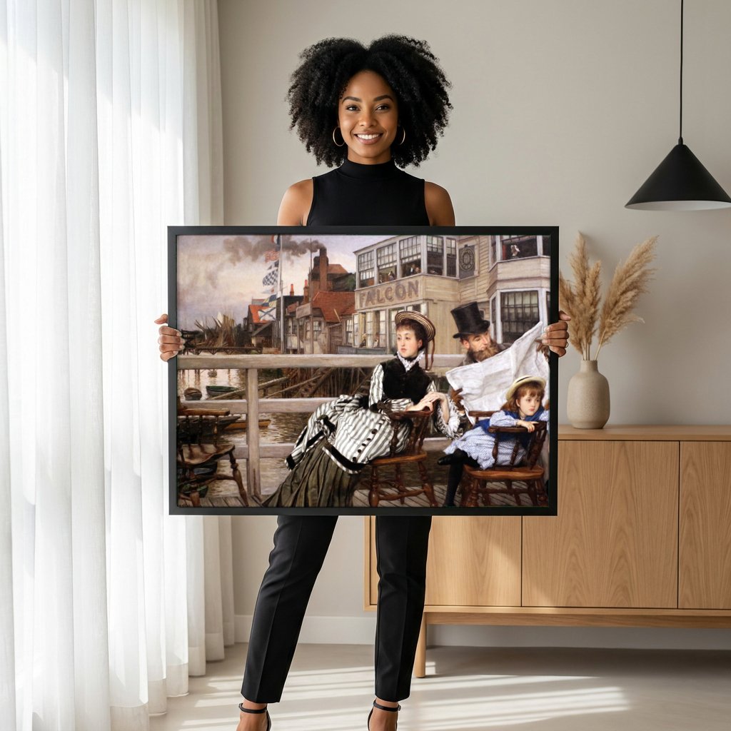 Quadro Decorativo 'The Last Evening' - James Tissot com modelo em ambiente
