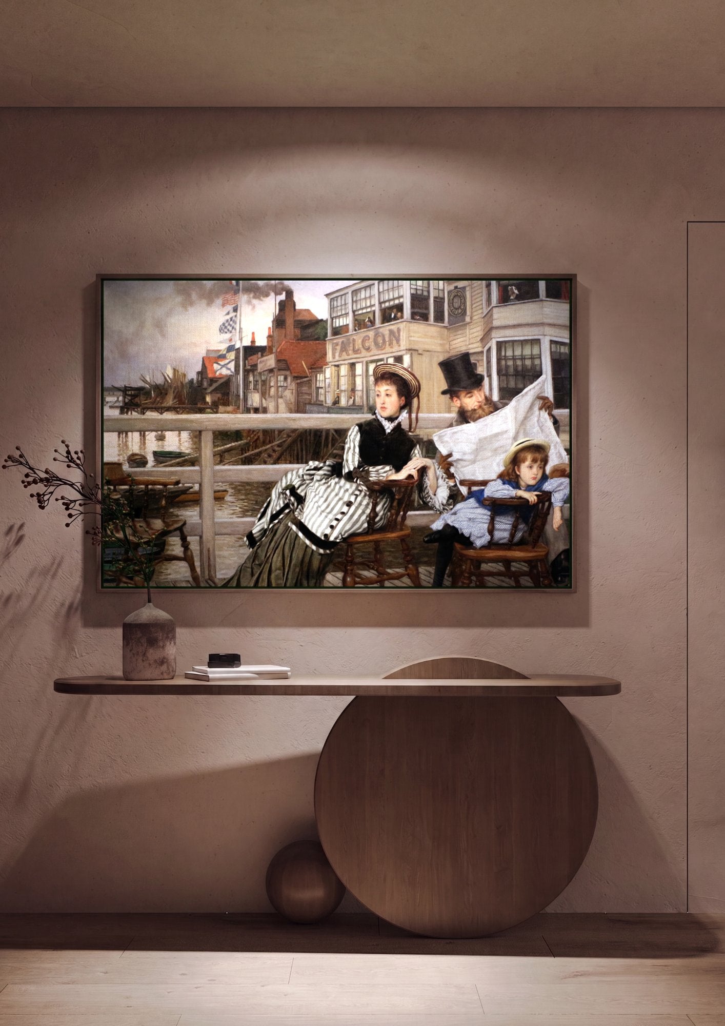 Quadro Decorativo 'The Last Evening' - James Tissot em ambiente decorado
