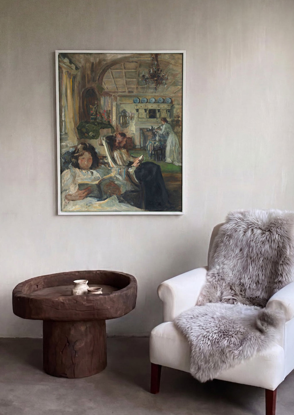 Quadro Decorativo Cena de Interior - James Jebusa Shannon em ambiente decorado