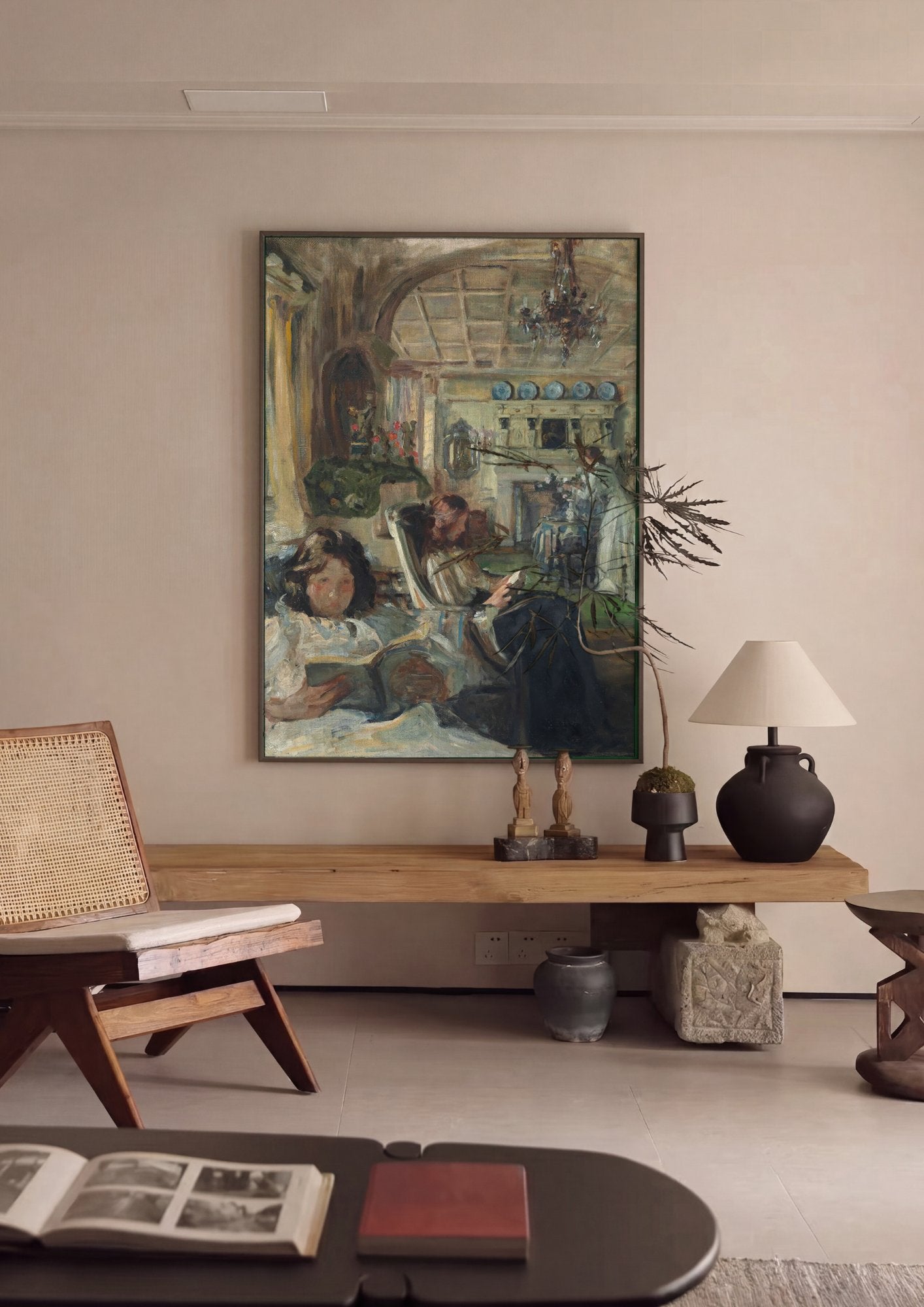 Quadro Decorativo Cena de Interior - James Jebusa Shannon em ambiente decorado