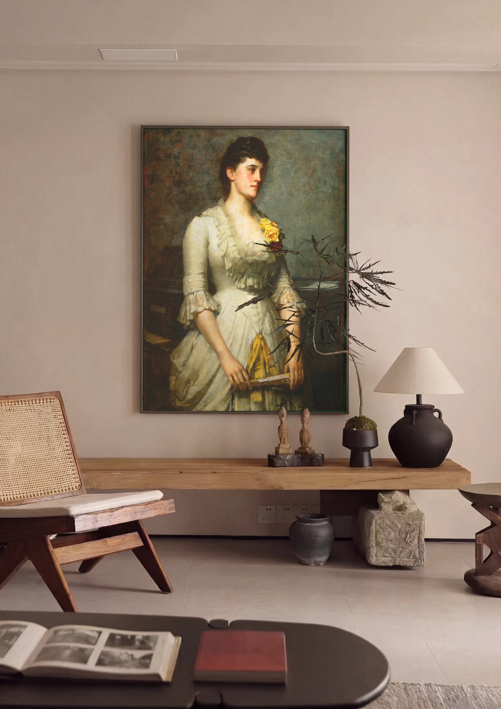 Quadro Decorativo Retrato Feminino - James Jebusa Shannon em ambiente decorado