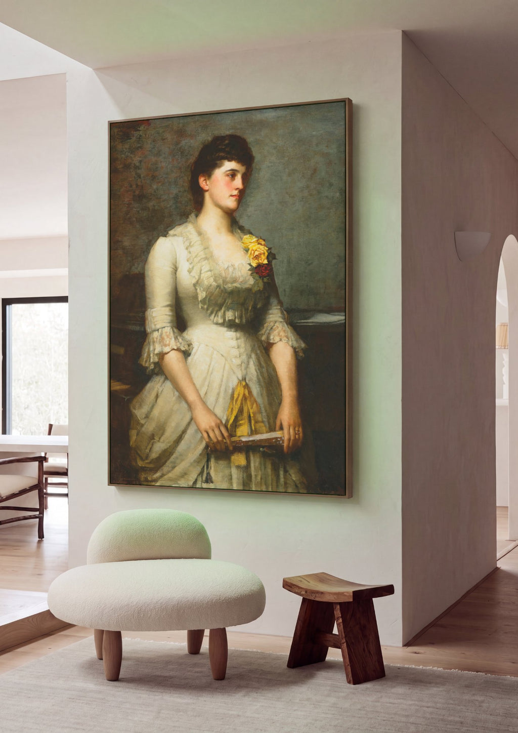 Quadro Decorativo Retrato Feminino - James Jebusa Shannon em ambiente decorado