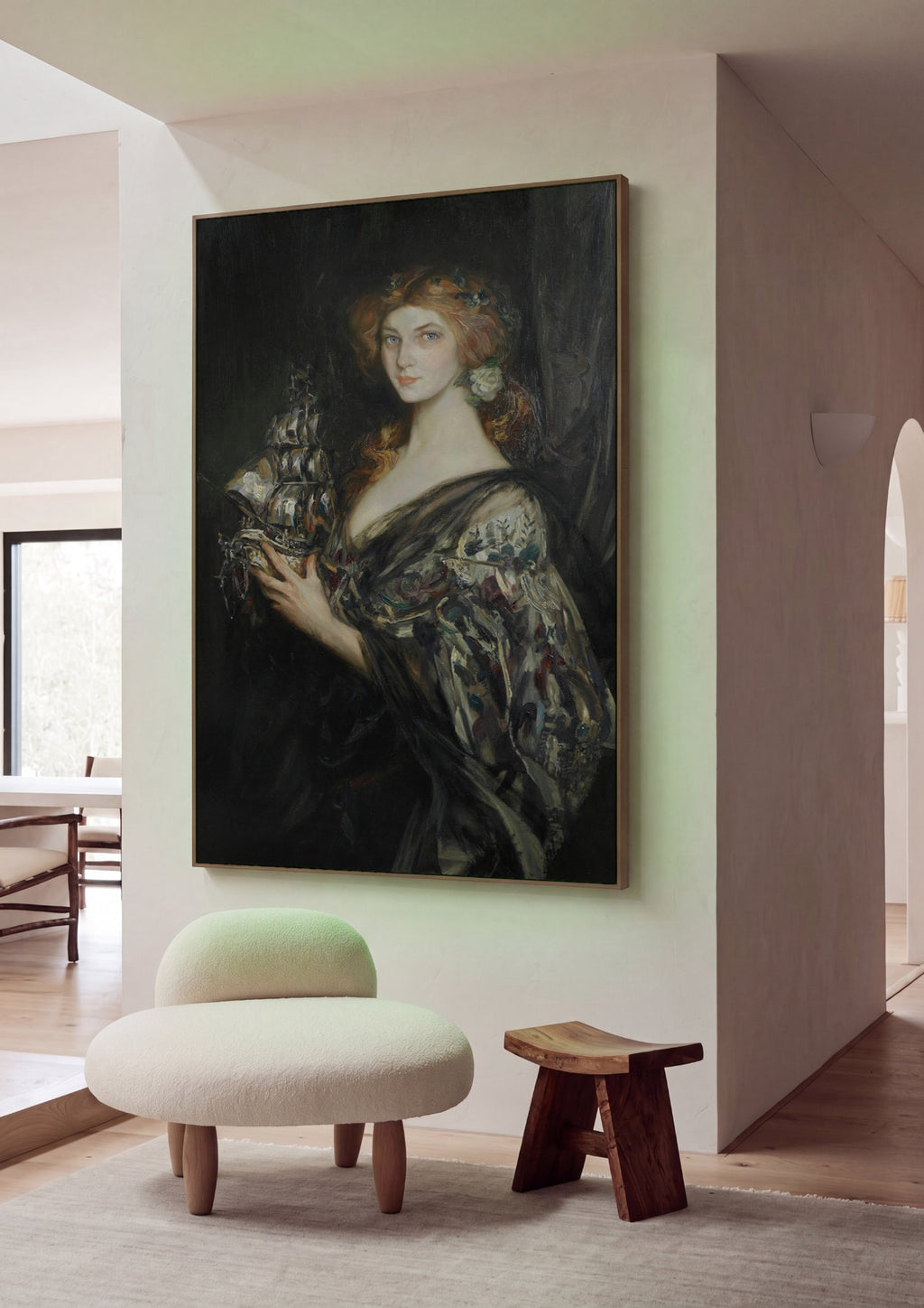 Quadro Decorativo A Dama do Navio - James Jebusa Shannon em ambiente decorado