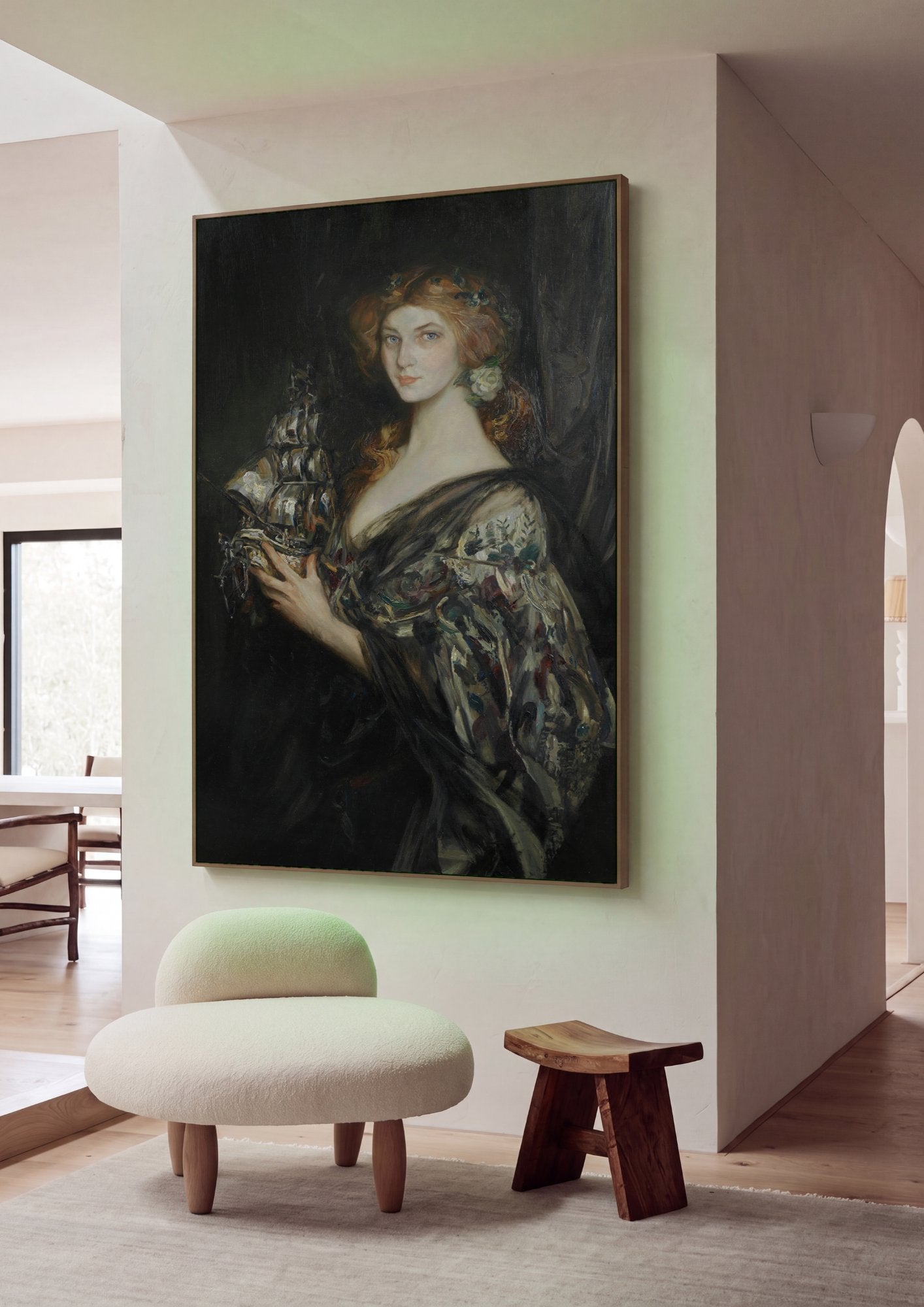 Quadro Decorativo A Dama do Navio - James Jebusa Shannon em ambiente decorado