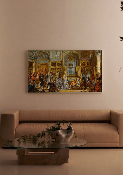 Quadro Decorativo A Abertura da Academia de Pintura – Jan Matejko em ambiente decorado