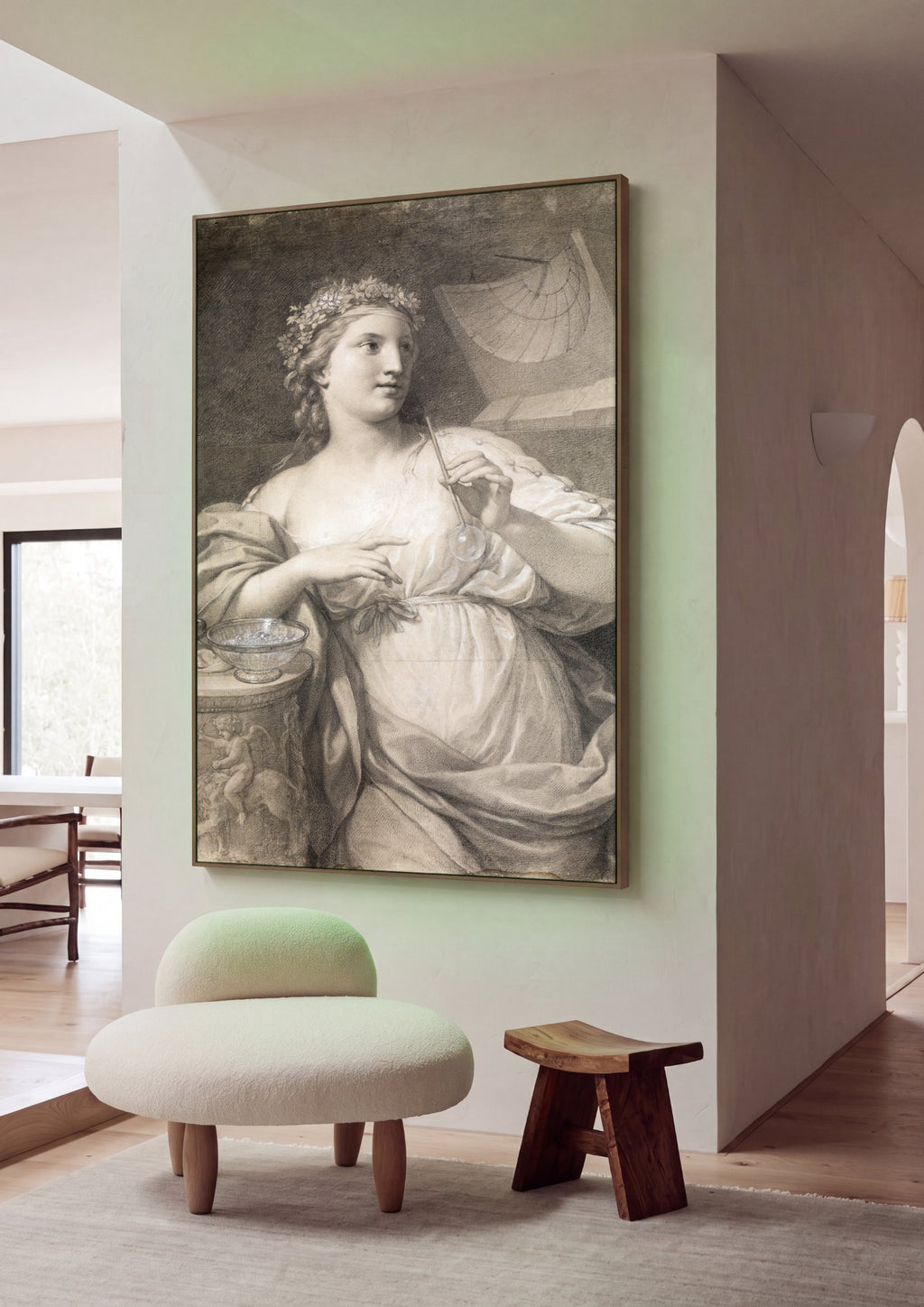 Quadro Decorativo Alegoria da Astronomia - Mengs em ambiente decorado