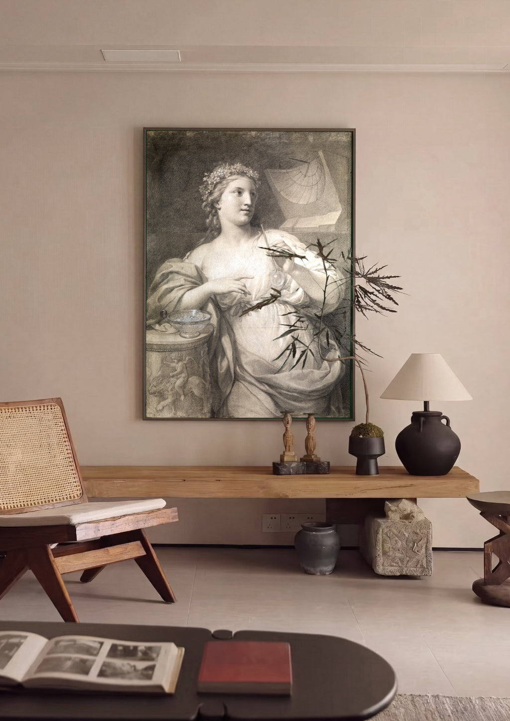 Quadro Decorativo Alegoria da Astronomia - Mengs em ambiente decorado