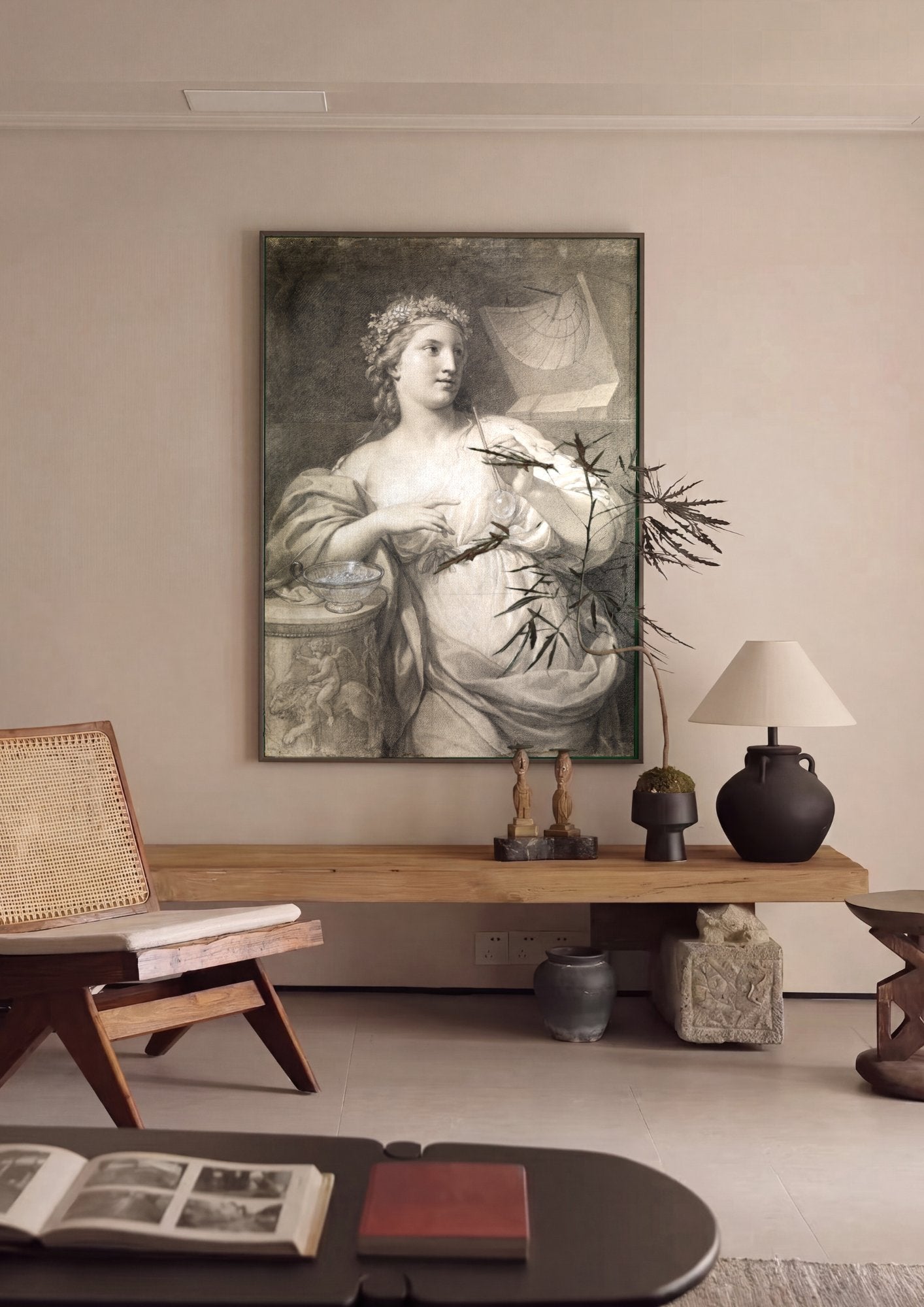 Quadro Decorativo Alegoria da Astronomia - Mengs em ambiente decorado