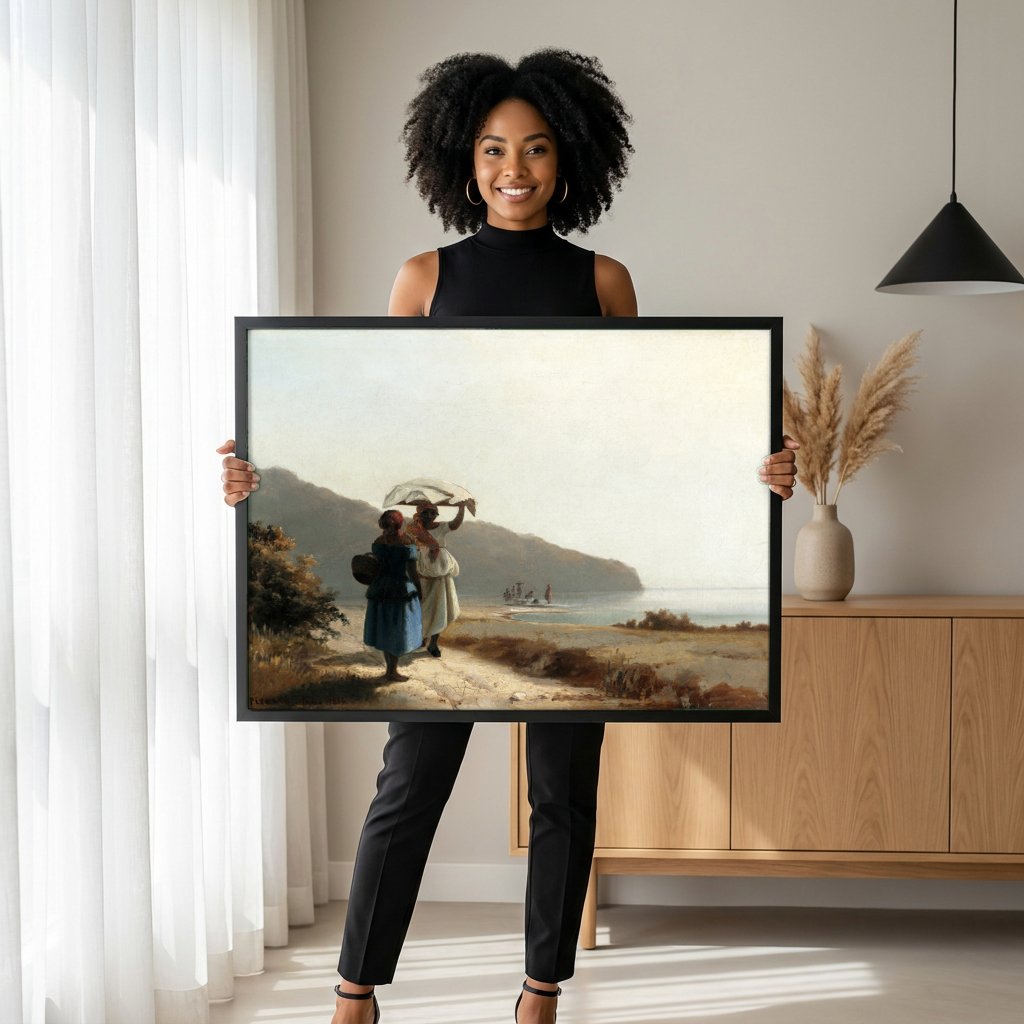 Quadro Decorativo Cenas Antilhanas - Camille Pissarro com modelo em ambiente