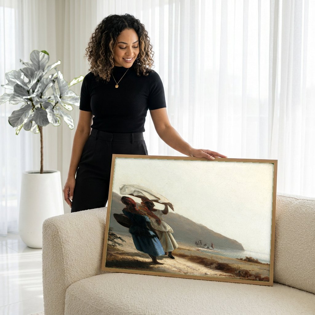 Quadro Decorativo Cenas Antilhanas - Camille Pissarro com modelo em ambiente