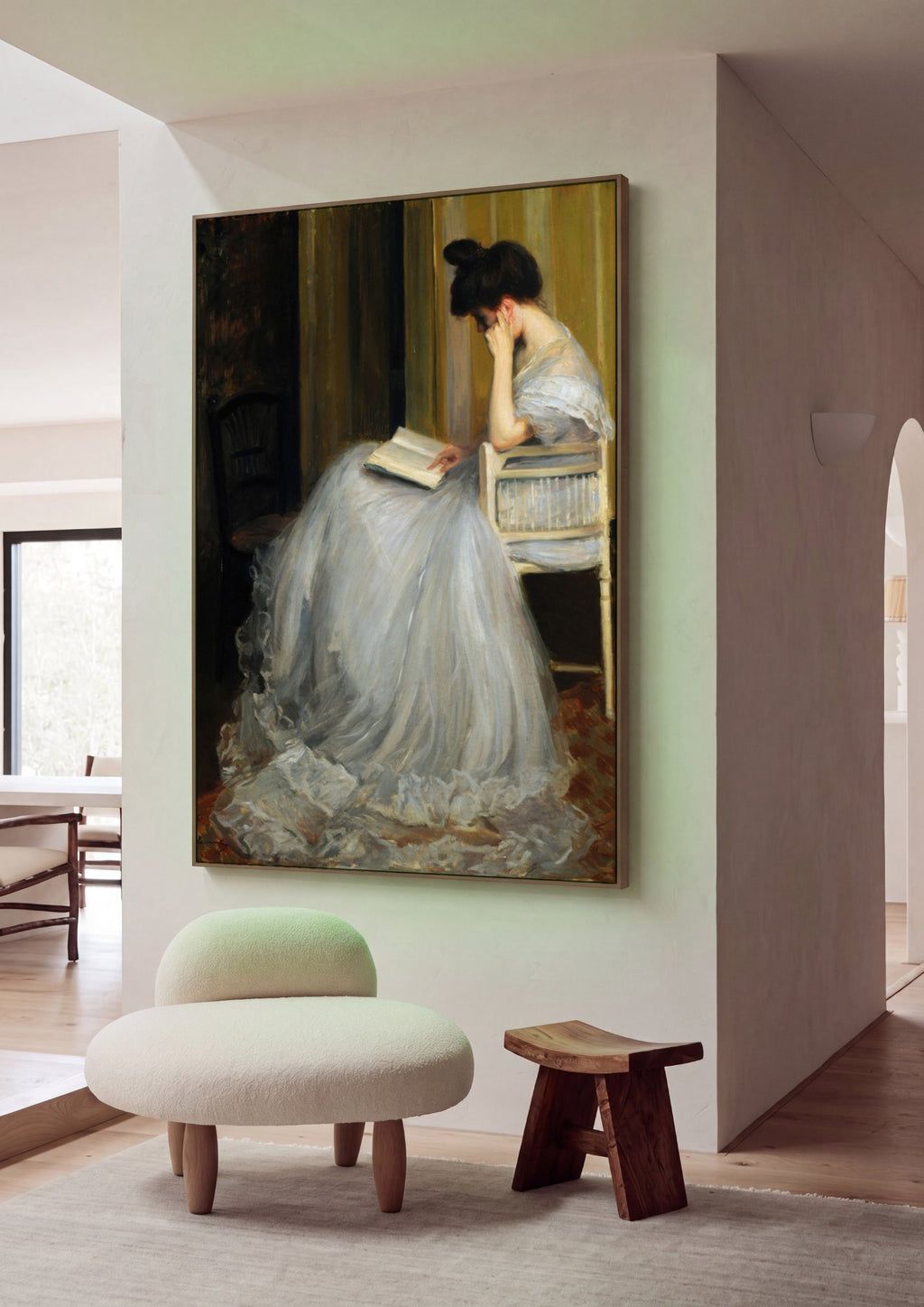 Quadro Decorativo A Leitora - Jacques Émile Blanche em ambiente decorado
