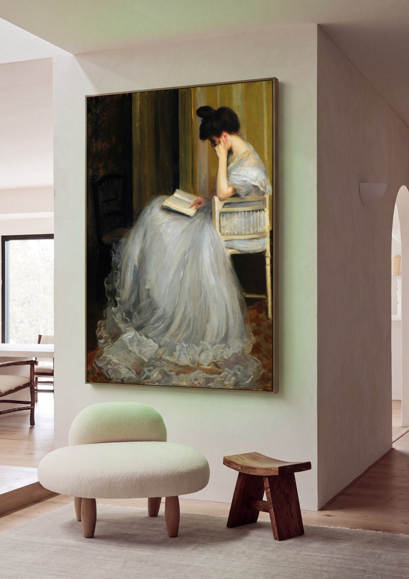 Quadro Decorativo A Leitora - Jacques Émile Blanche em ambiente decorado