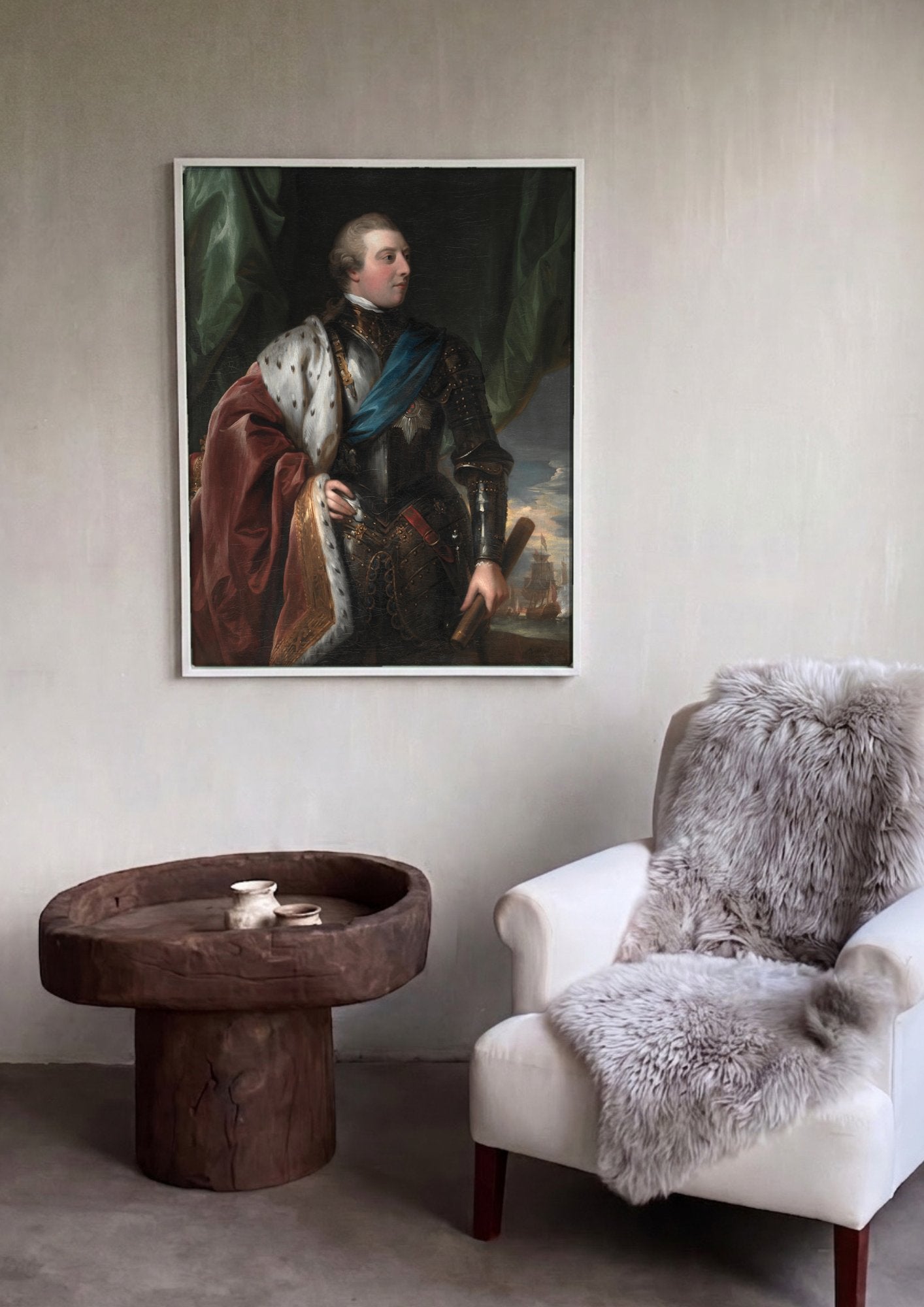 Quadro Decorativo Retrato Real - Benjamin West em ambiente decorado