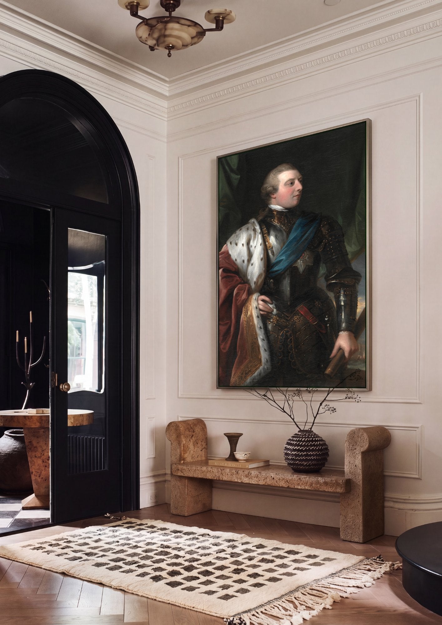 Quadro Decorativo Retrato Real - Benjamin West em ambiente decorado