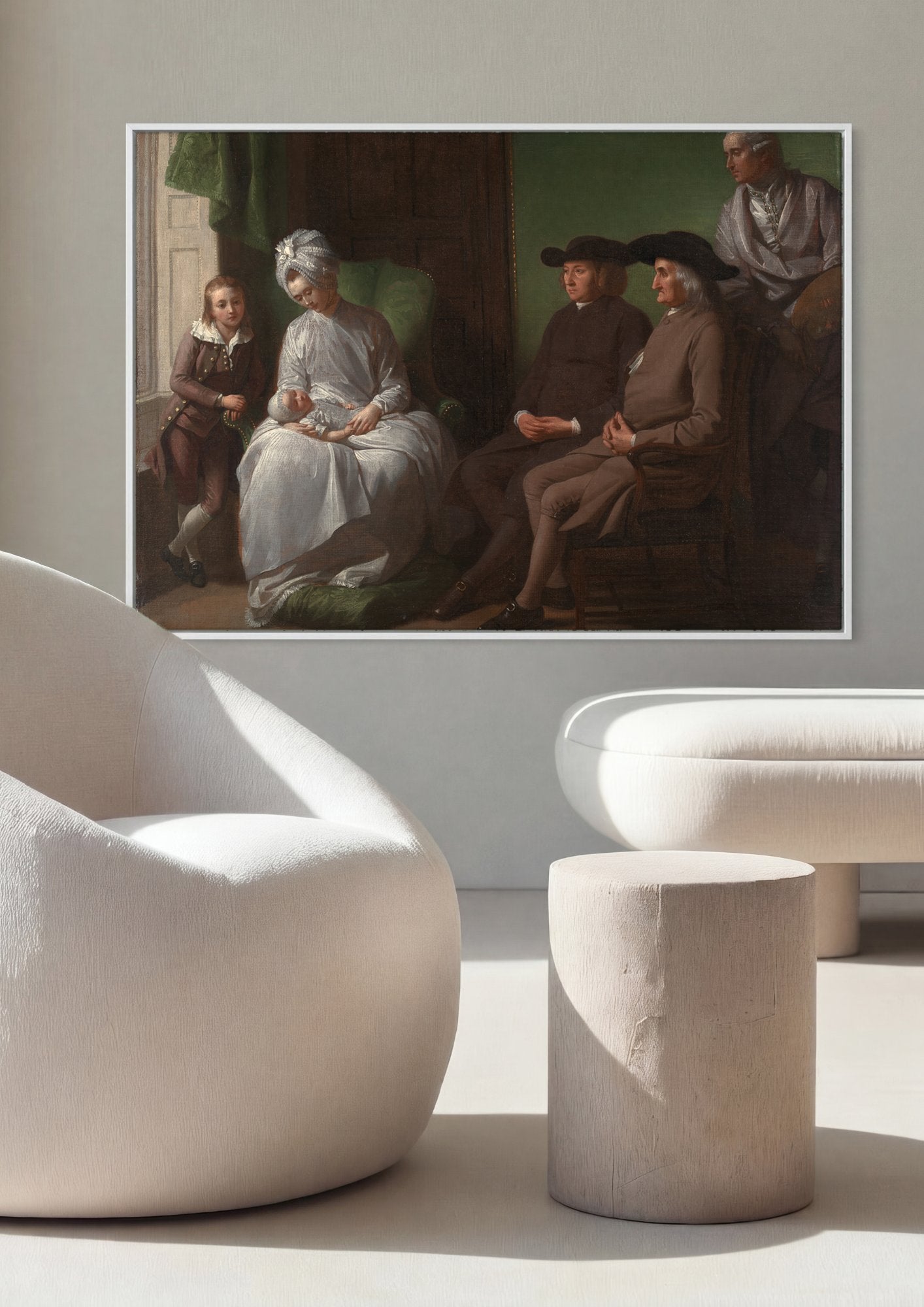 Quadro Decorativo A Família de Benjamin West - Benjamin West em ambiente decorado