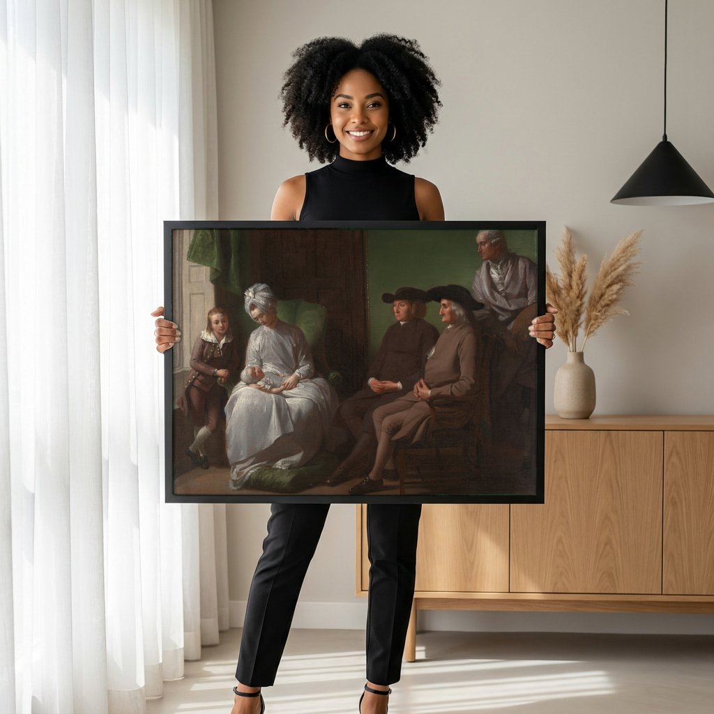Quadro Decorativo A Família de Benjamin West - Benjamin West com modelo em ambiente