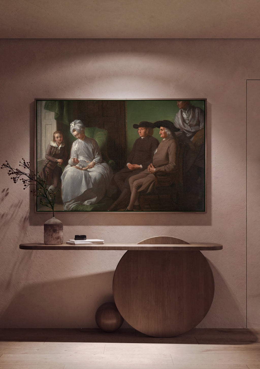 Quadro Decorativo A Família de Benjamin West - Benjamin West em ambiente decorado