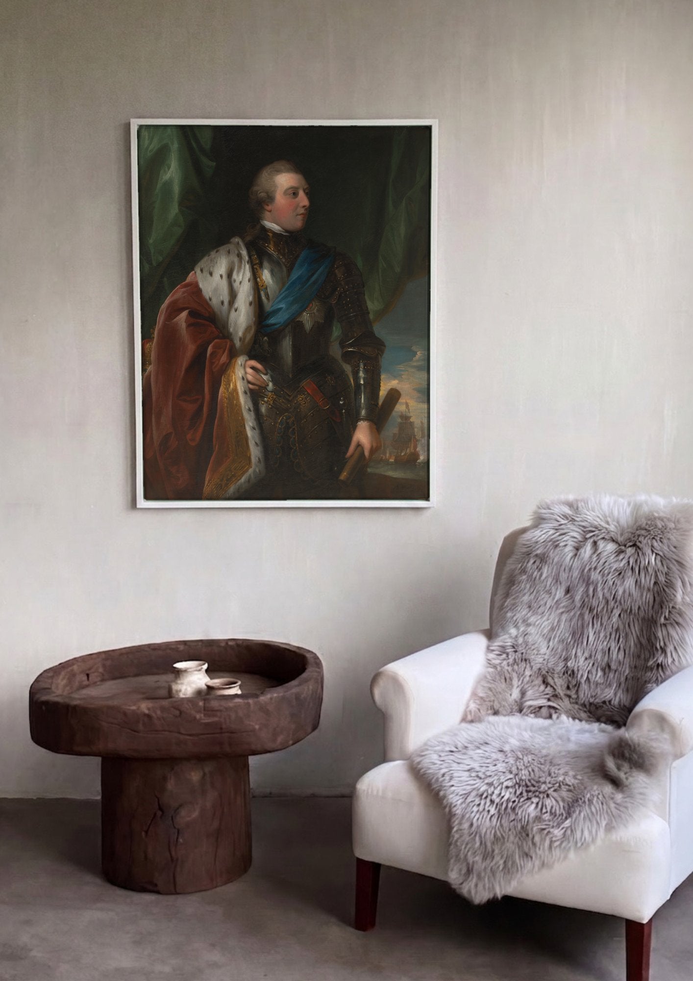 Quadro Decorativo Retrato Real – Benjamin West em ambiente decorado