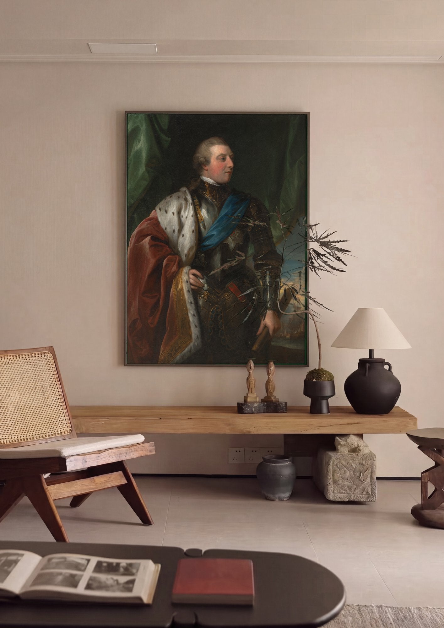 Quadro Decorativo Retrato Real – Benjamin West em ambiente decorado