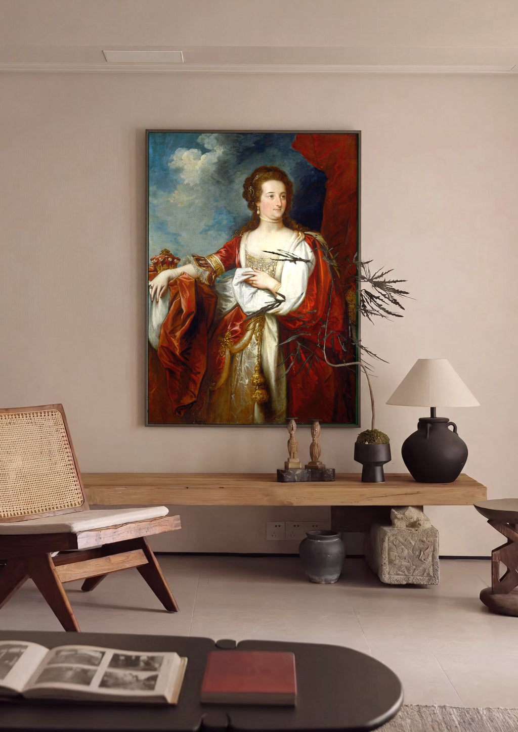 Quadro Decorativo Retrato Real – Benjamin West em ambiente decorado