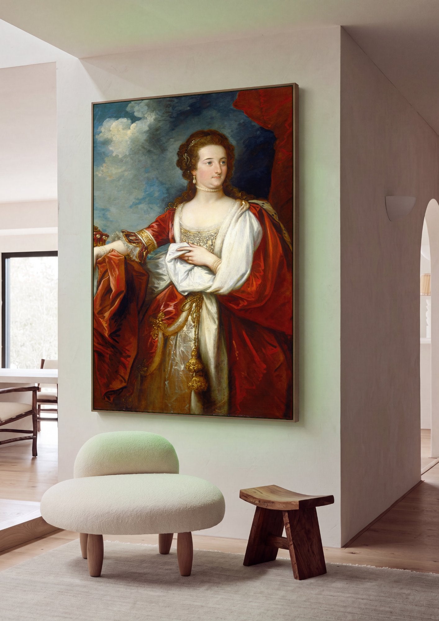 Quadro Decorativo Retrato Real – Benjamin West em ambiente decorado