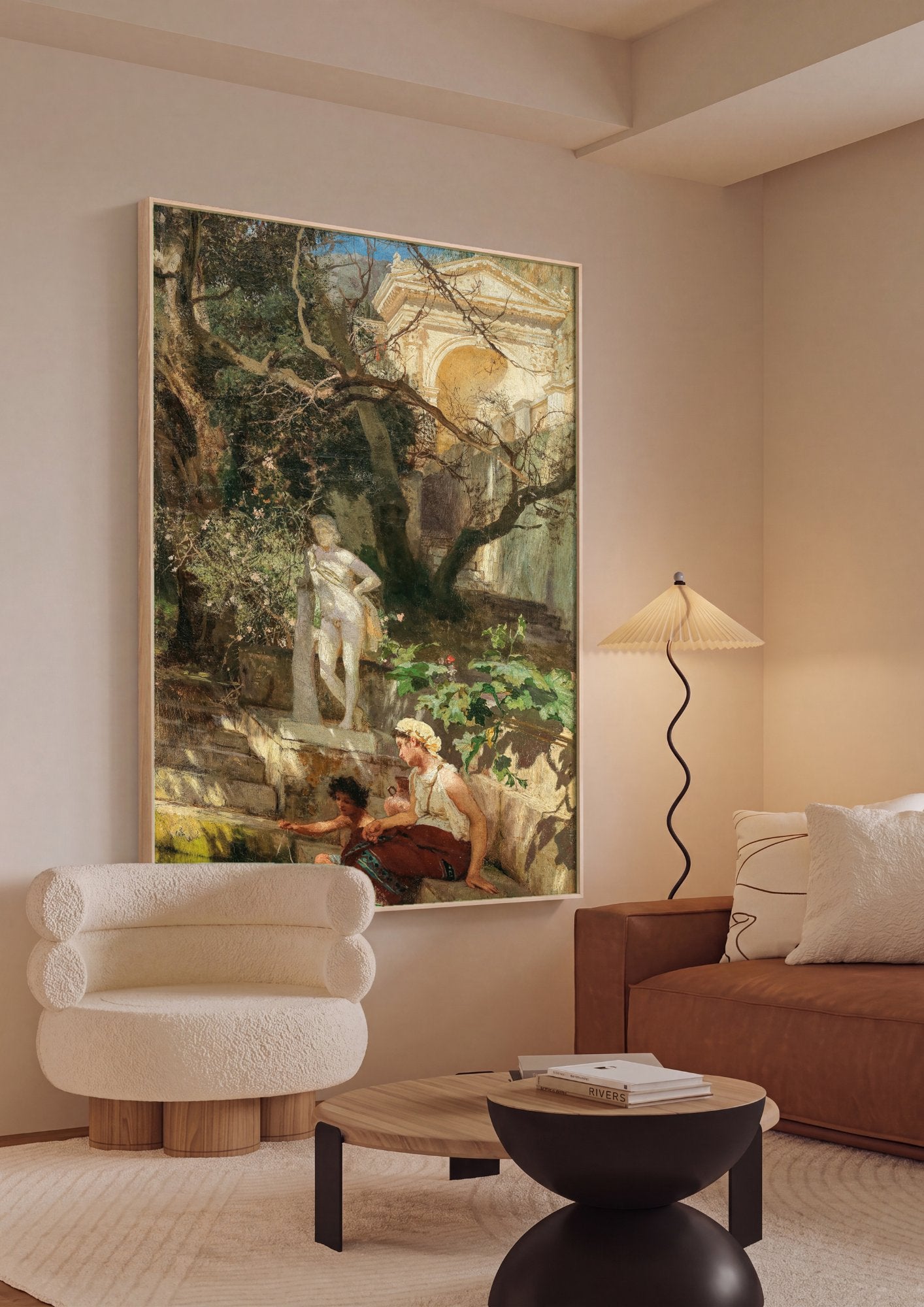 Quadro Decorativo Jardins Romanos - Siemiradzki em ambiente decorado