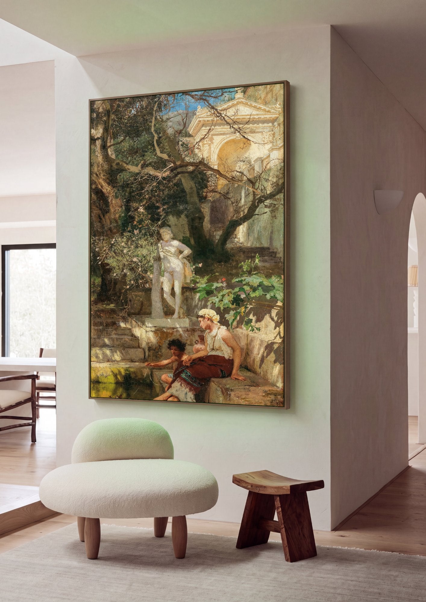 Quadro Decorativo Jardins Romanos - Siemiradzki em ambiente decorado