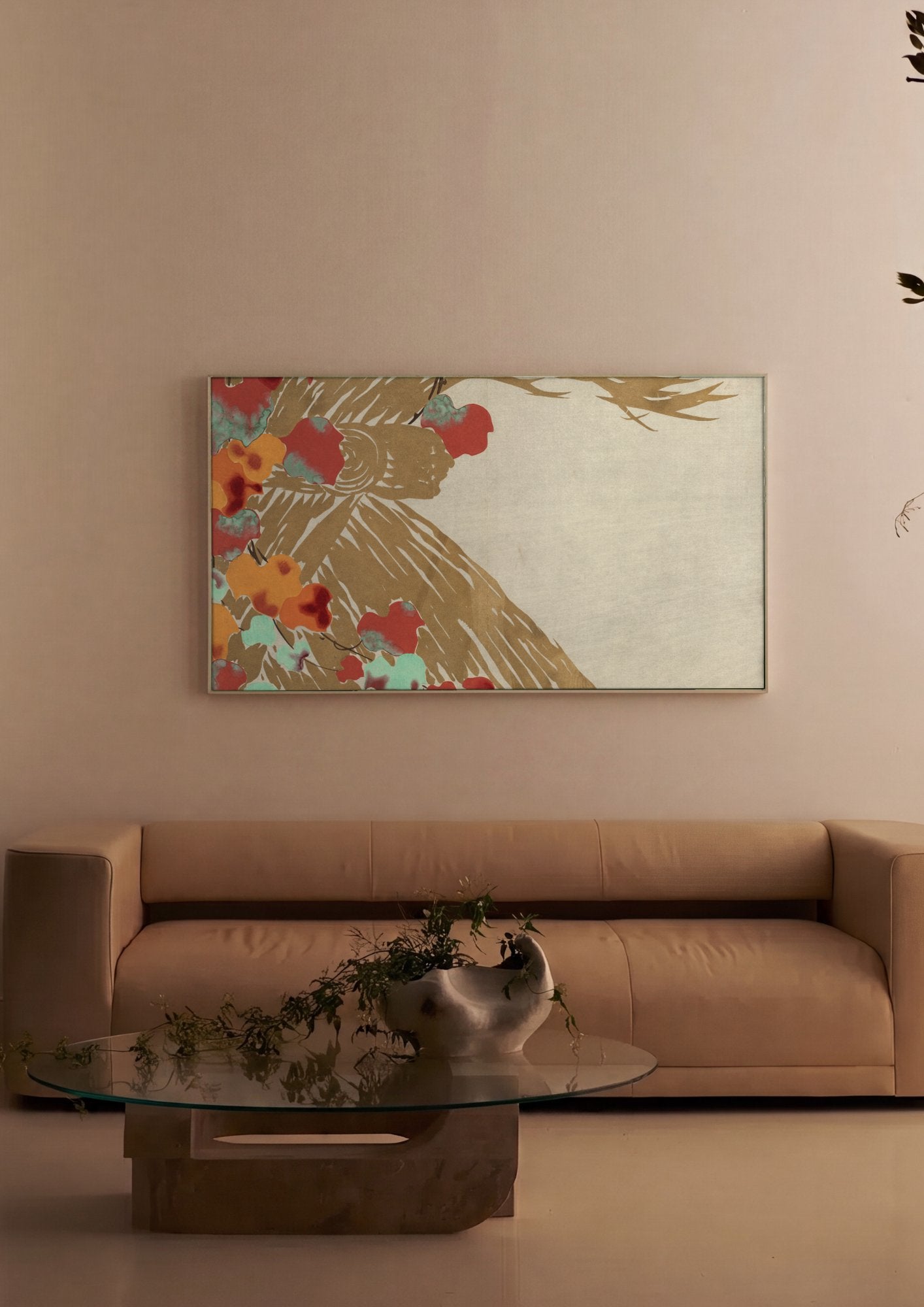 Quadro Decorativo Folhas de Outono - Kamisaka Sekka em ambiente decorado