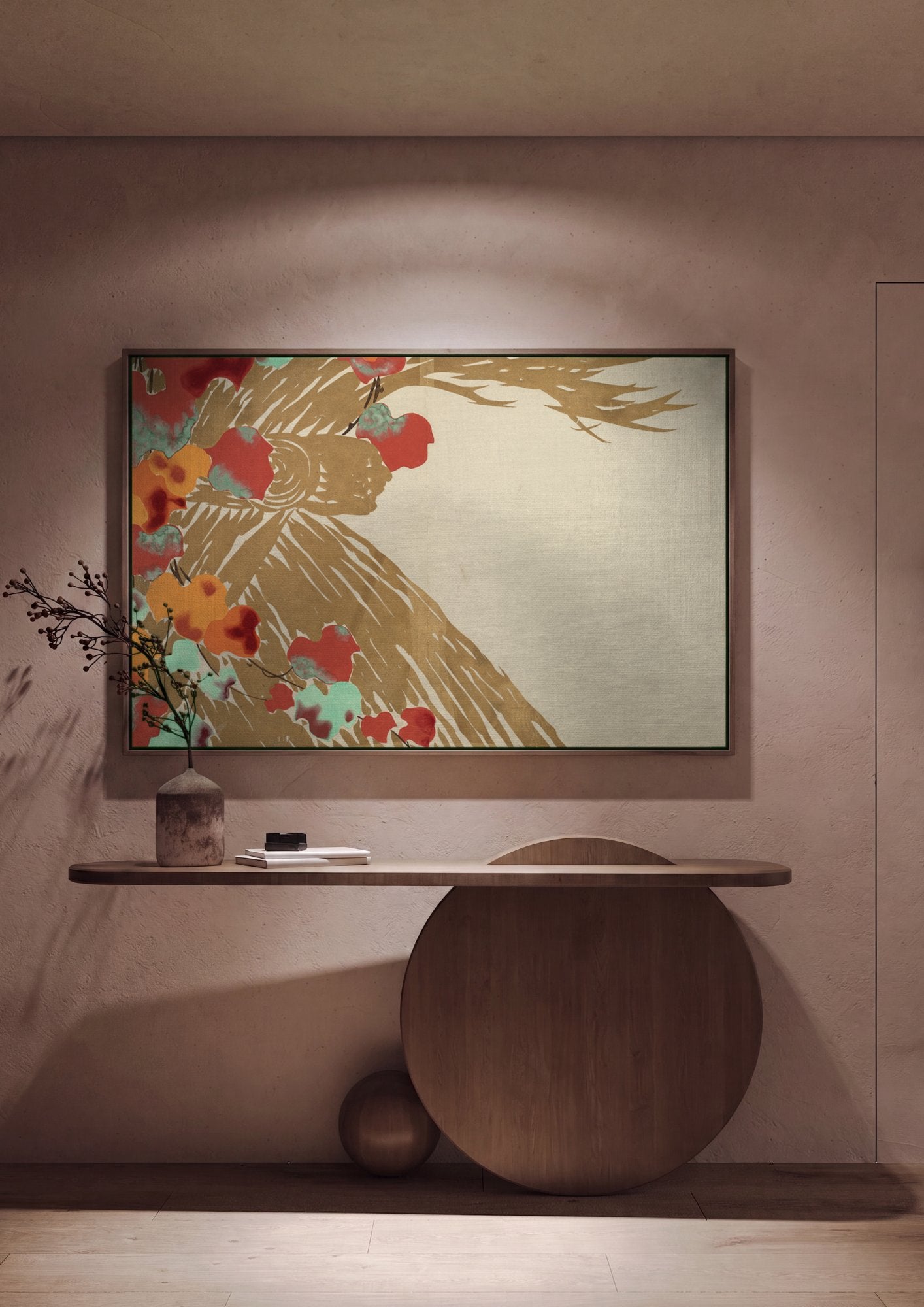 Quadro Decorativo Folhas de Outono - Kamisaka Sekka em ambiente decorado